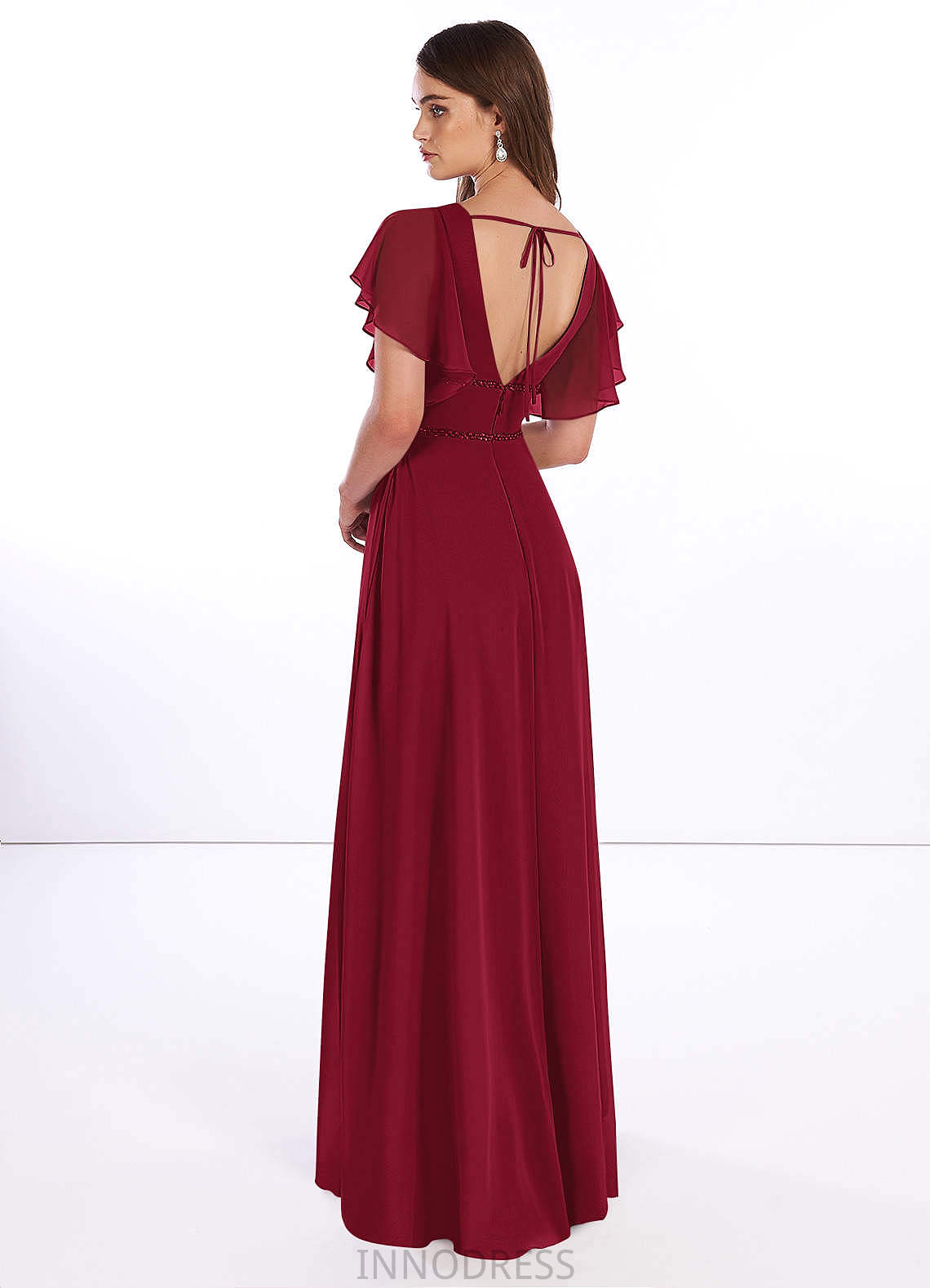 Linda Natural Waist A-Line/Princess Floor Length Sleeveless Spaghetti Staps Bridesmaid Dresses