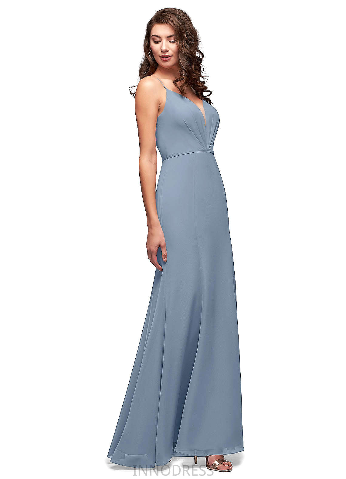 Naomi Straps Sleeveless Floor Length A-Line/Princess Natural Waist Bridesmaid Dresses