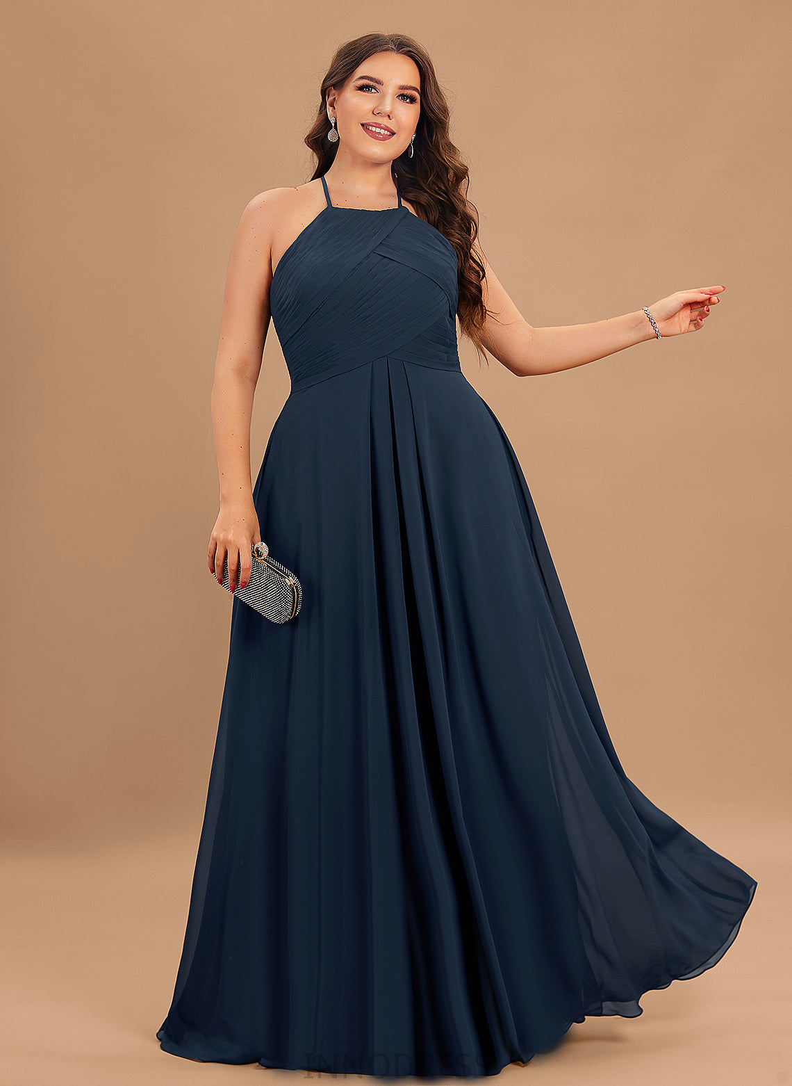 A-Line Neckline Floor-Length Silhouette Length Scoop Pleated Embellishment Fabric Alana Bridesmaid Dresses