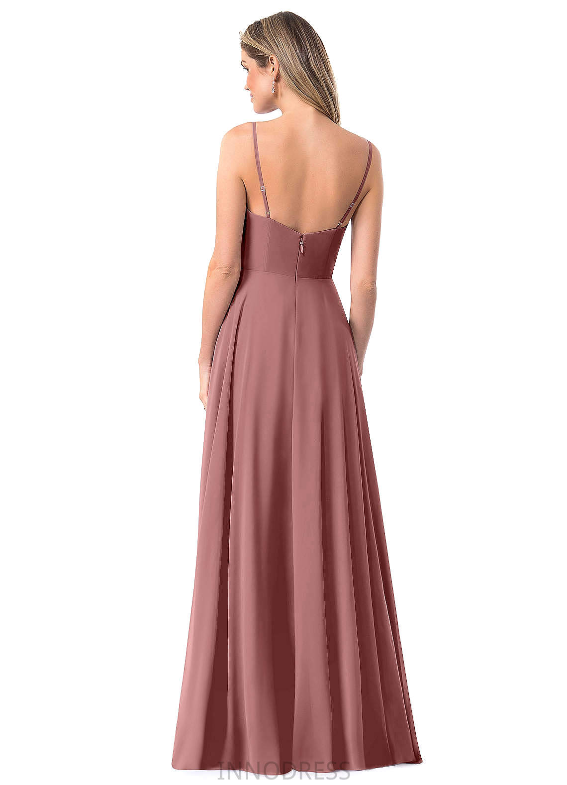 Marlene Floor Length Natural Waist Short Sleeves A-Line/Princess V-Neck Bridesmaid Dresses