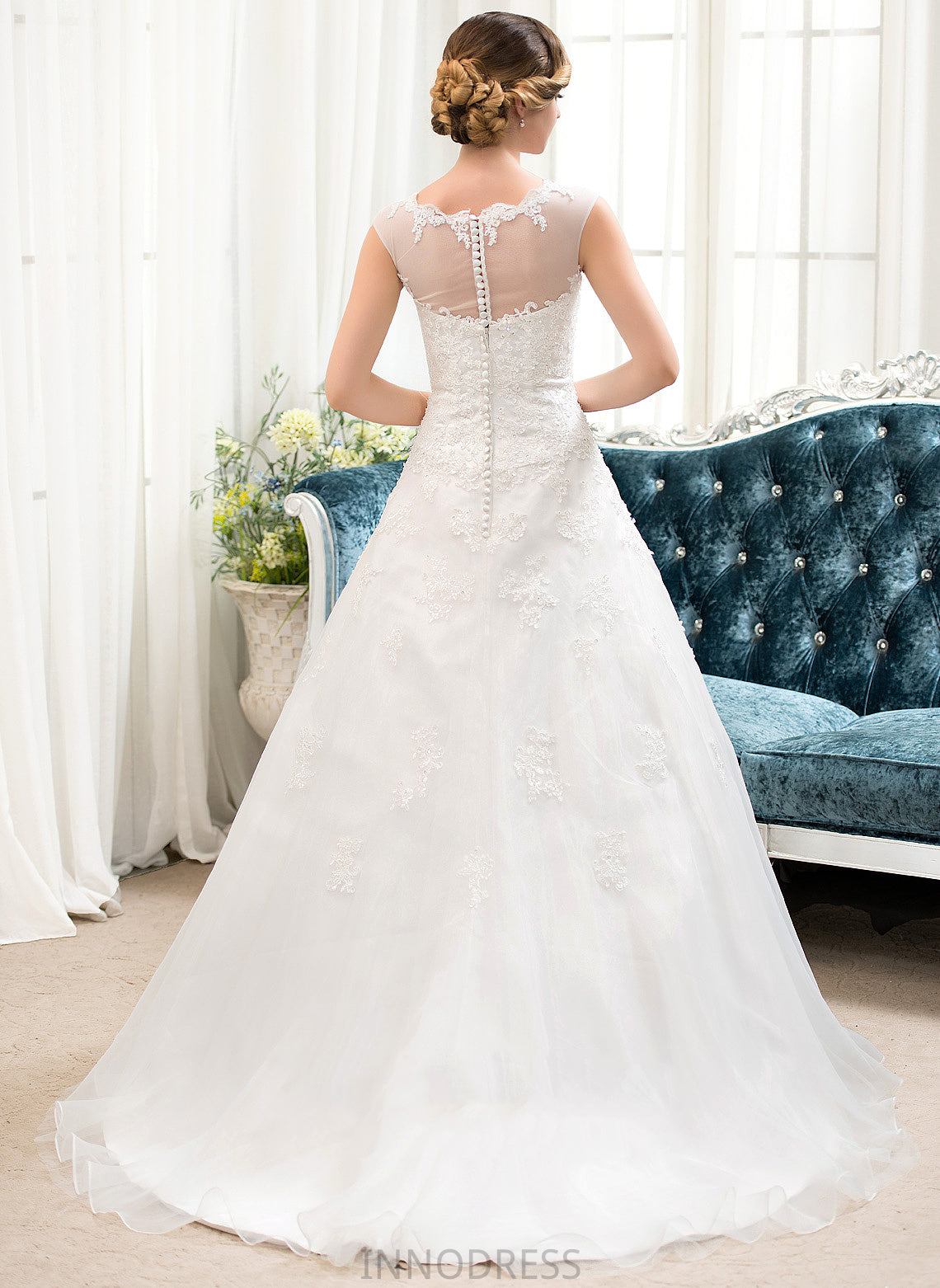 Sequins Wedding Wedding Dresses Dress Rosalind Illusion Sweep Lace With Ball-Gown/Princess Tulle Train Beading Organza