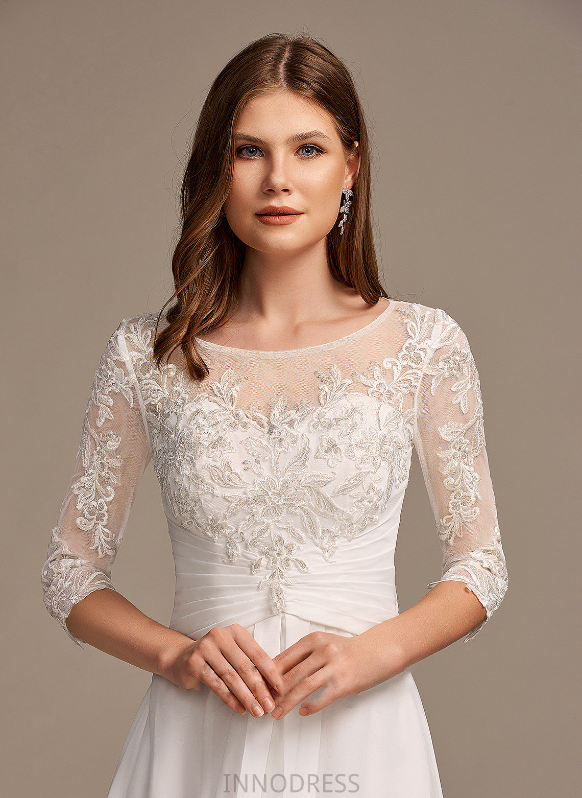 Makaila Wedding Dresses Dress A-Line Wedding Asymmetrical Lace With Illusion