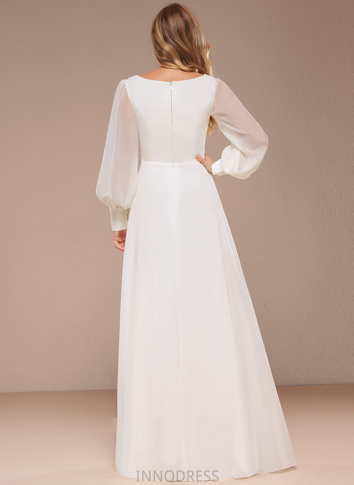 With Dress Chiffon Wedding Dresses V-neck Sequins Floor-Length A-Line Lace Simone Wedding