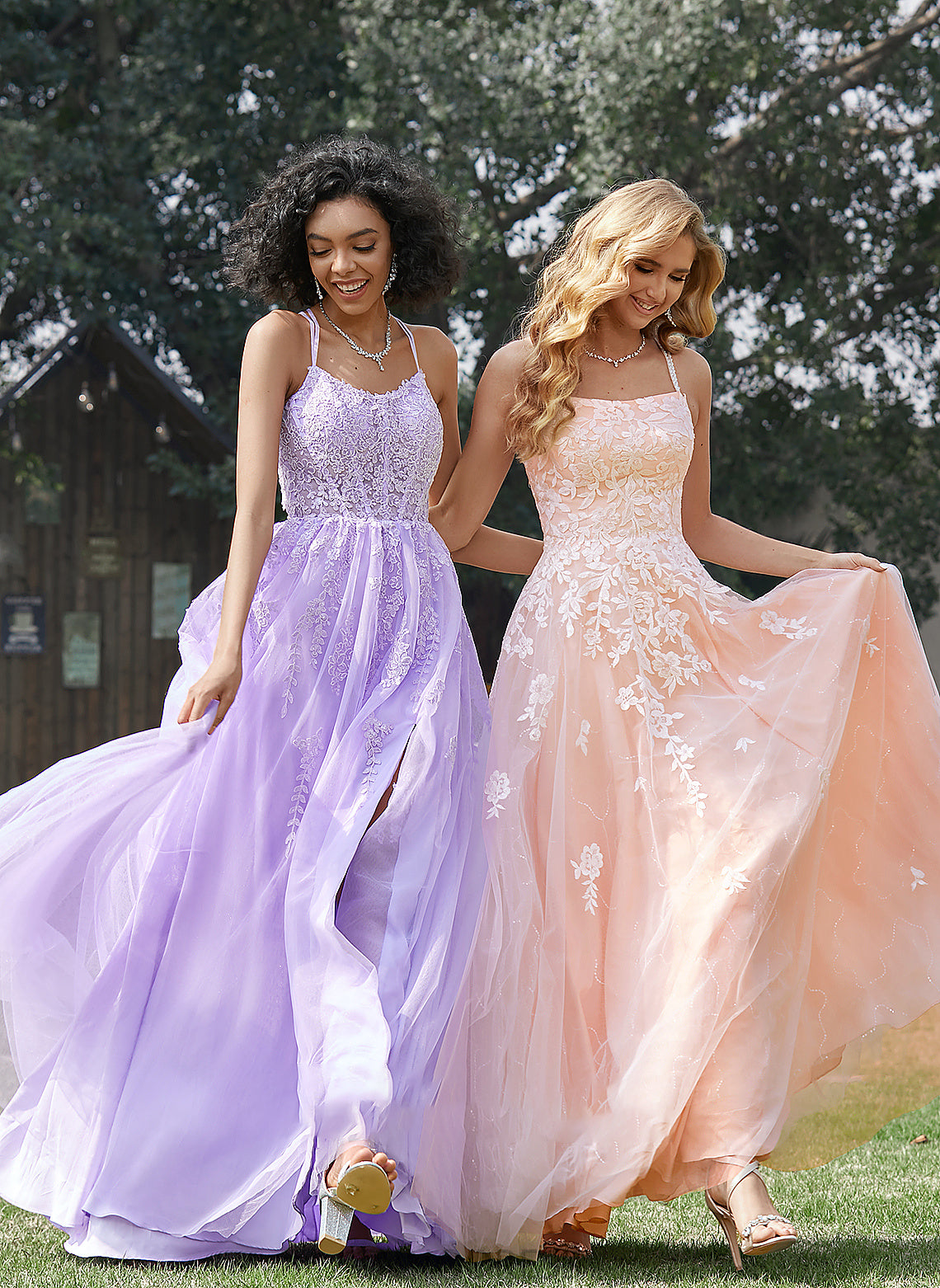 Ball-Gown/Princess Sequins Prom Dresses Lace With Tulle Floor-Length Square Neckline Salma