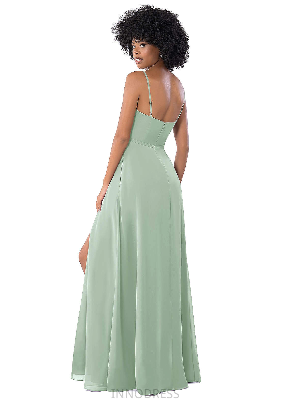 Jacqueline Natural Waist Short Sleeves V-Neck Floor Length A-Line/Princess Bridesmaid Dresses