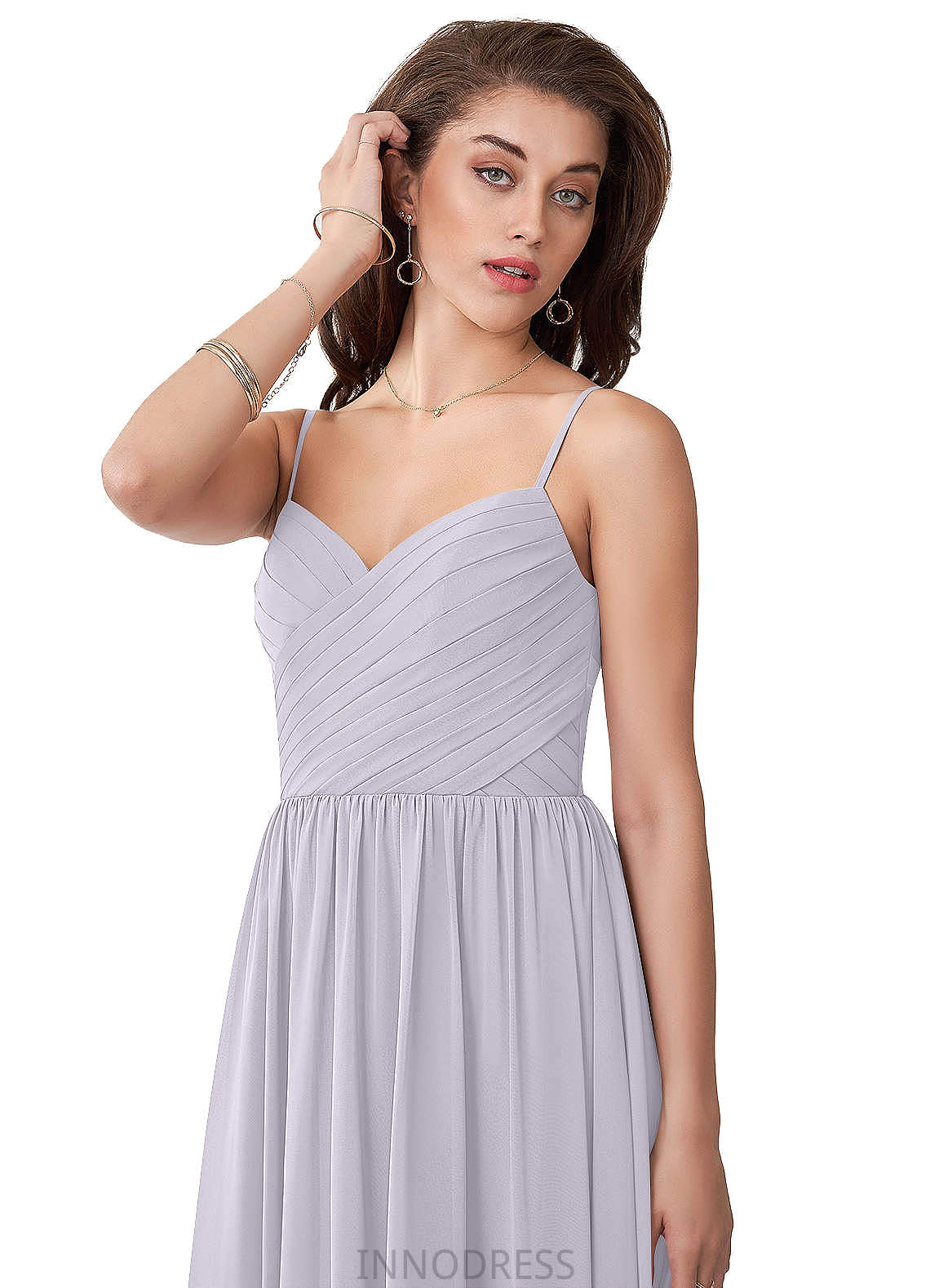 Roselyn Floor Length Spaghetti Staps Sleeveless A-Line/Princess Natural Waist Bridesmaid Dresses