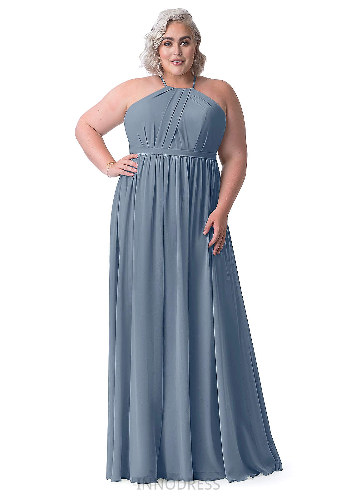 Madalynn Sleeveless Sheath/Column Satin Floor Length Natural Waist Straps Bridesmaid Dresses