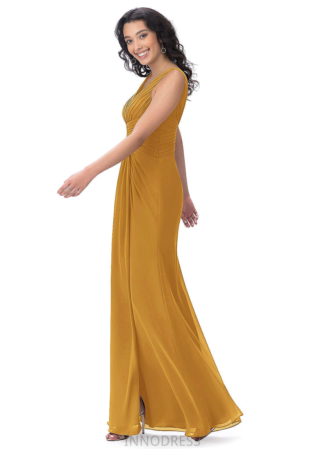 Jo Natural Waist Floor Length A-Line/Princess Sleeveless Spaghetti Staps Bridesmaid Dresses