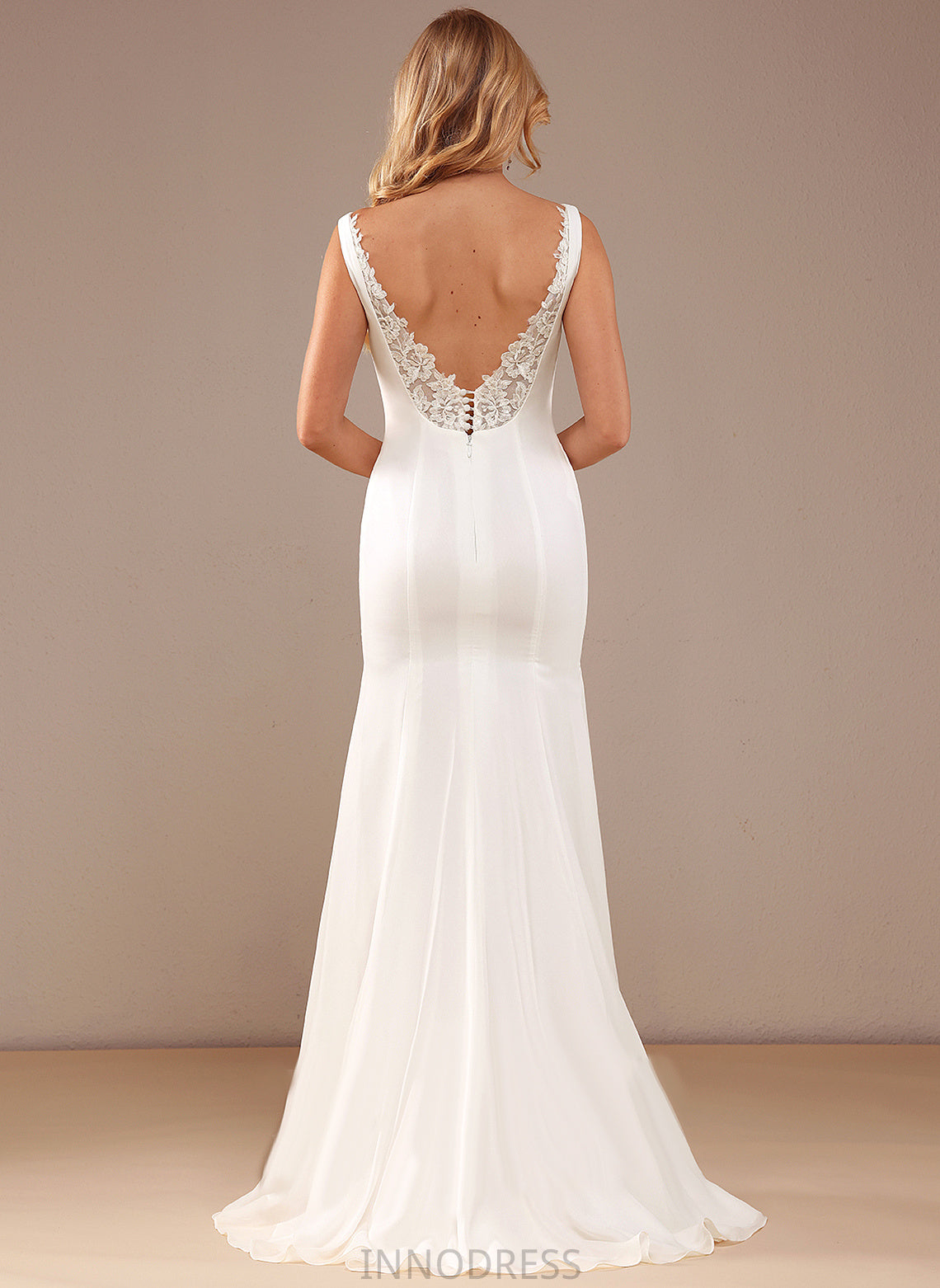 Dress Wedding Square Trumpet/Mermaid Wedding Dresses Train Baylee Chiffon Lace Sweep