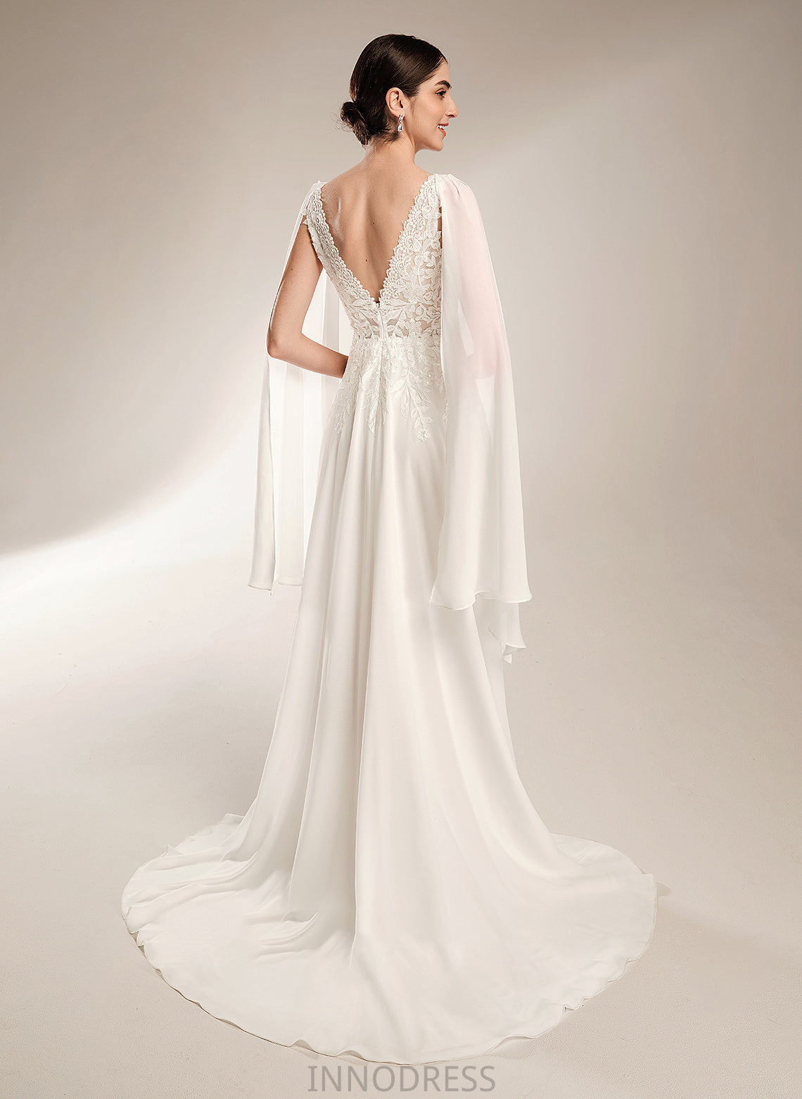 V-neck Shania Dress Wedding Dresses A-Line Train With Sequins Court Wedding