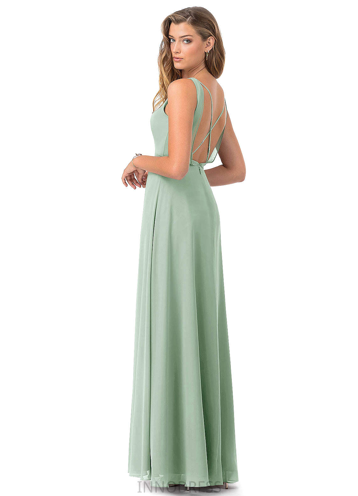 Emma Velvet A-Line/Princess Floor Length V-Neck Sleeveless Natural Waist Bridesmaid Dresses