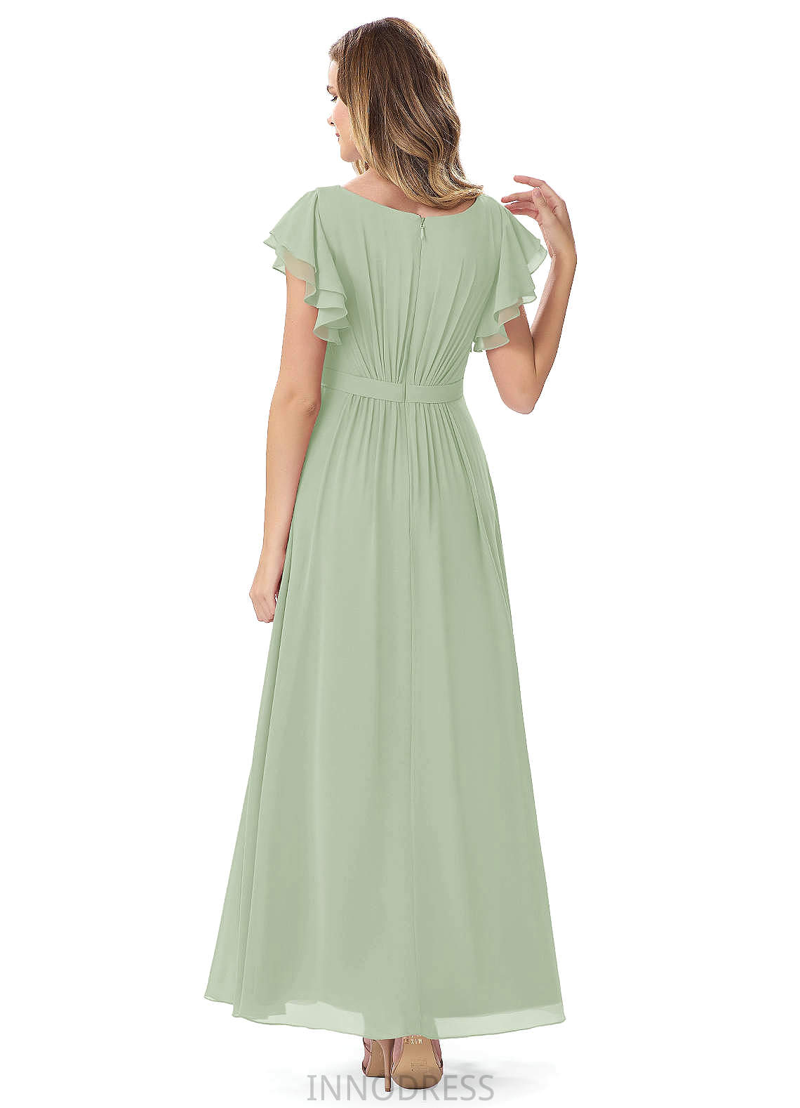 Grace Natural Waist A-Line/Princess Spaghetti Staps Sleeveless Taffeta Floor Length Bridesmaid Dresses