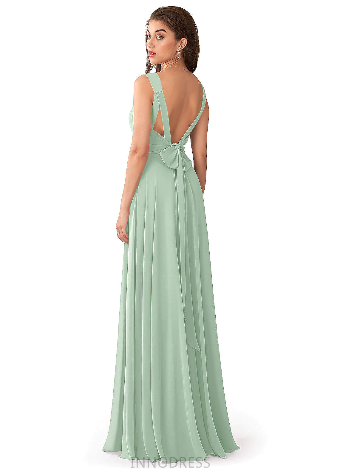 Jamie Floor Length Sleeveless V-Neck A-Line/Princess Natural Waist Bridesmaid Dresses