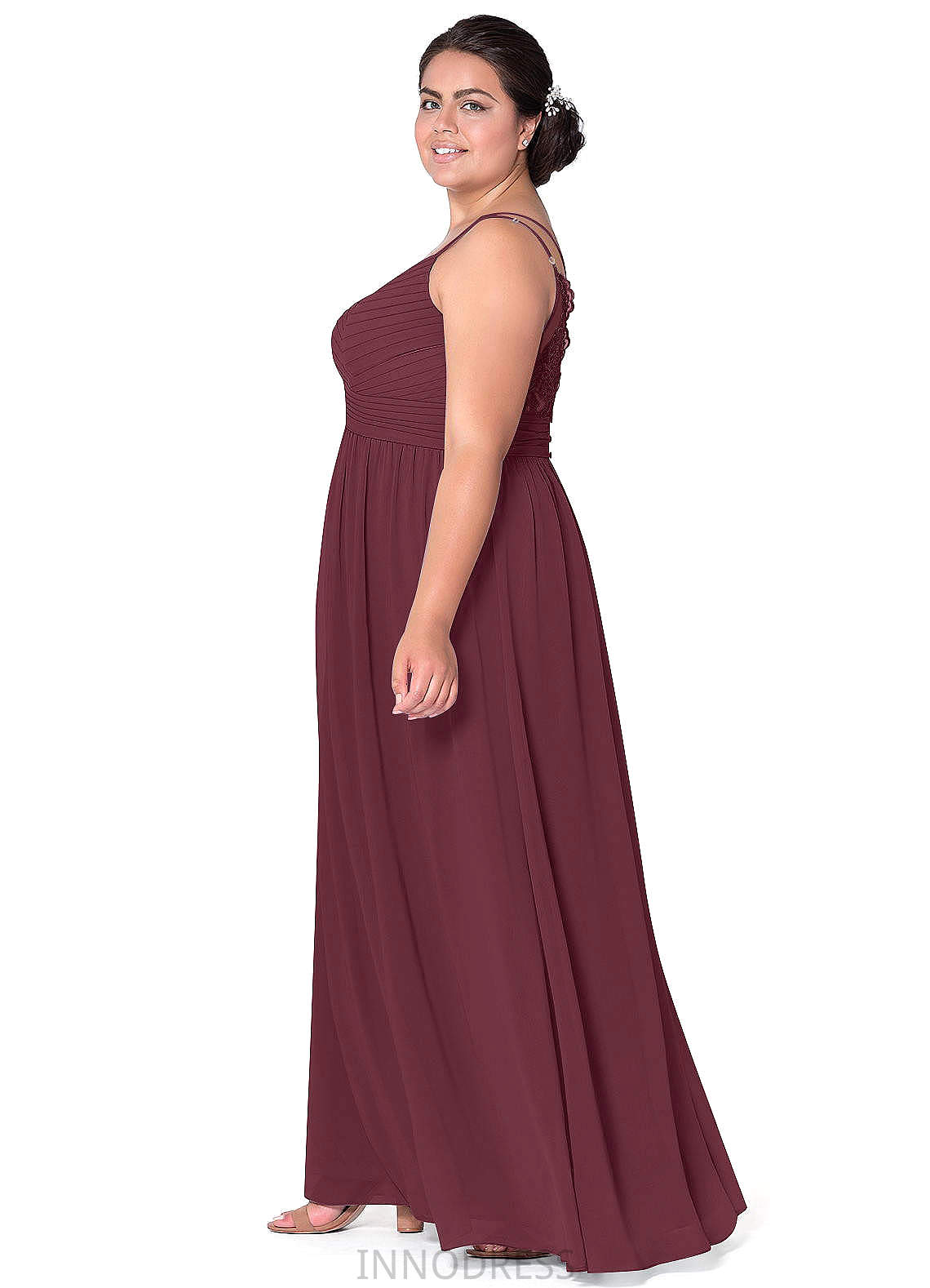 Rihanna Floor Length Sheath/Column Scoop Natural Waist Sleeveless Bridesmaid Dresses