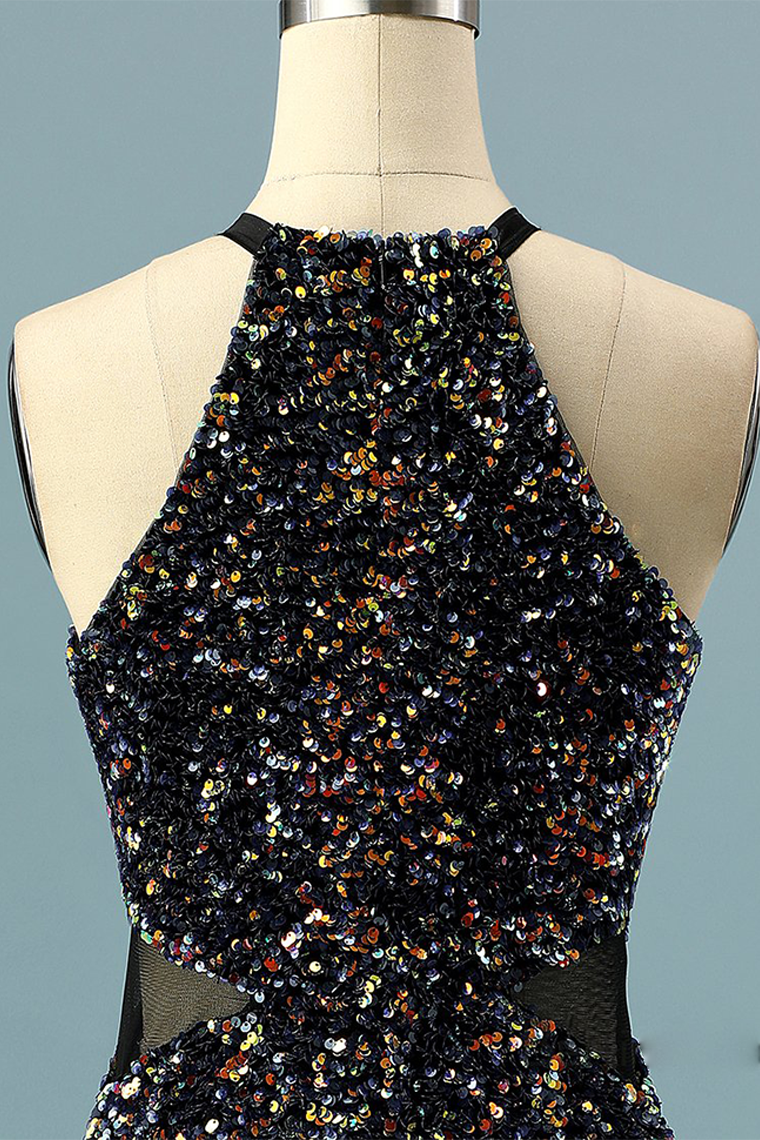 Julissa Homecoming Dresses Glitter Sequin Halter