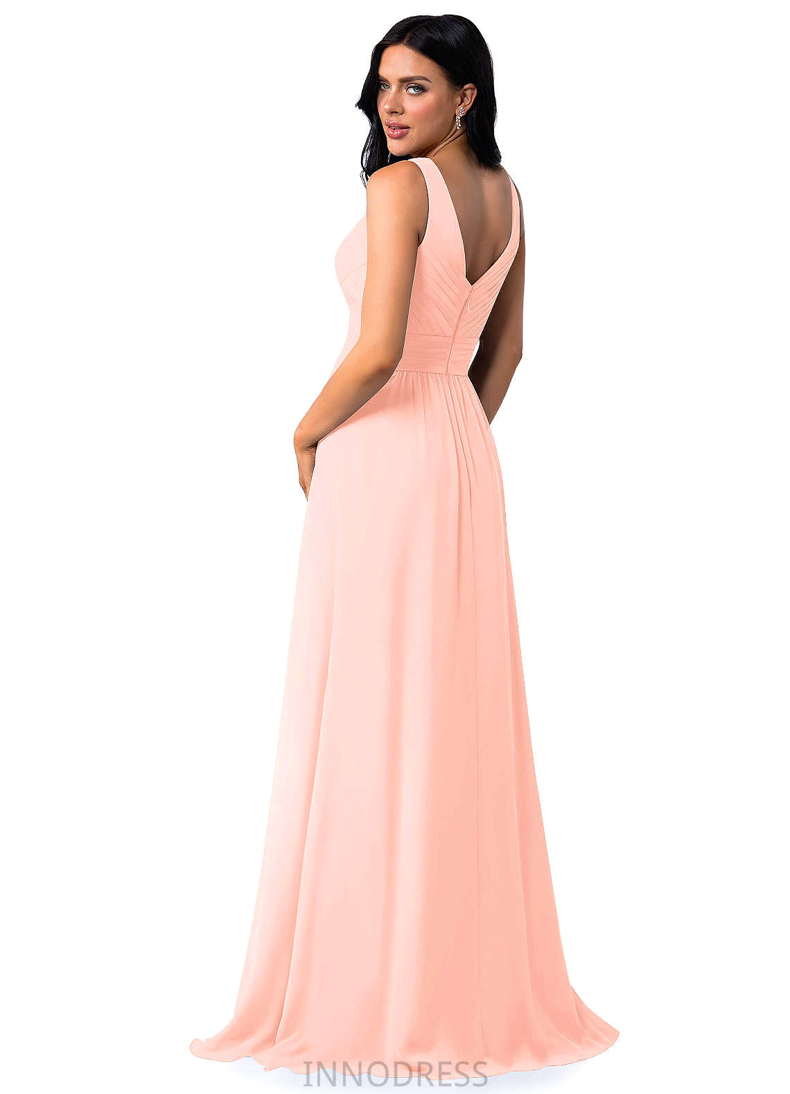 Judy Spaghetti Staps Floor Length Natural Waist Sleeveless A-Line/Princess Bridesmaid Dresses