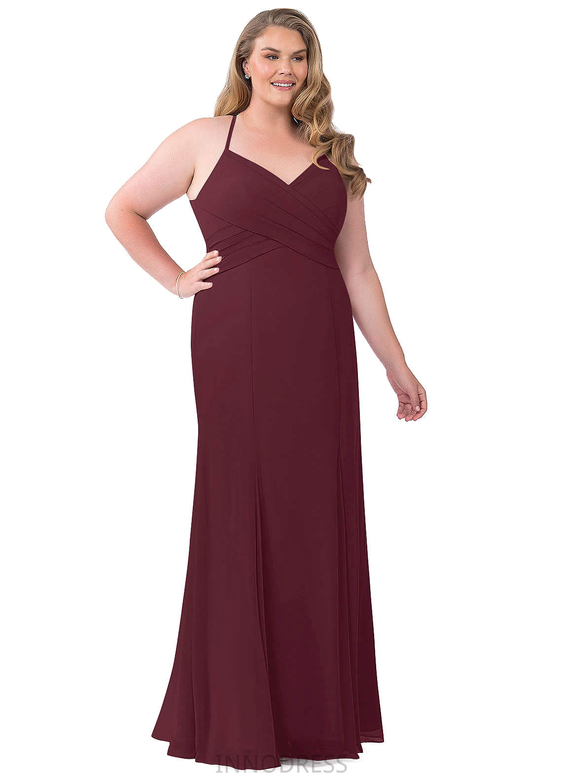 Kristin V-Neck Natural Waist Knee Length A-Line/Princess Bridesmaid Dresses