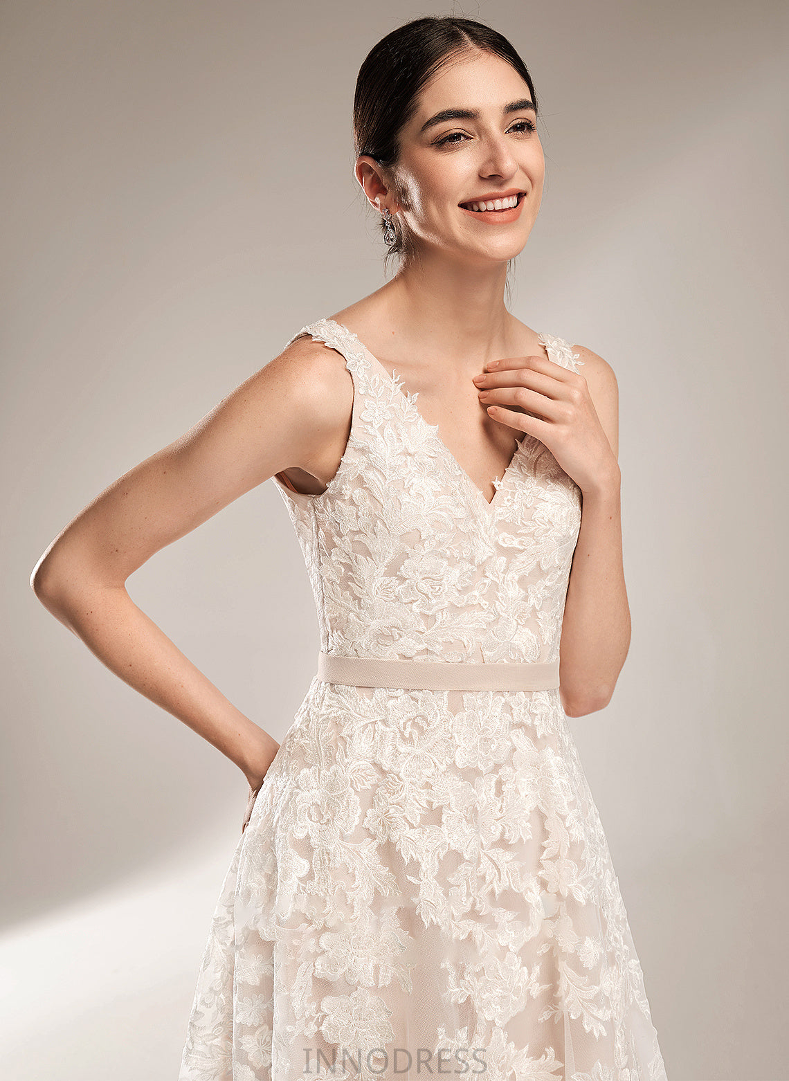 A-Line Train Court V-neck Wedding Wedding Dresses Jaiden Dress