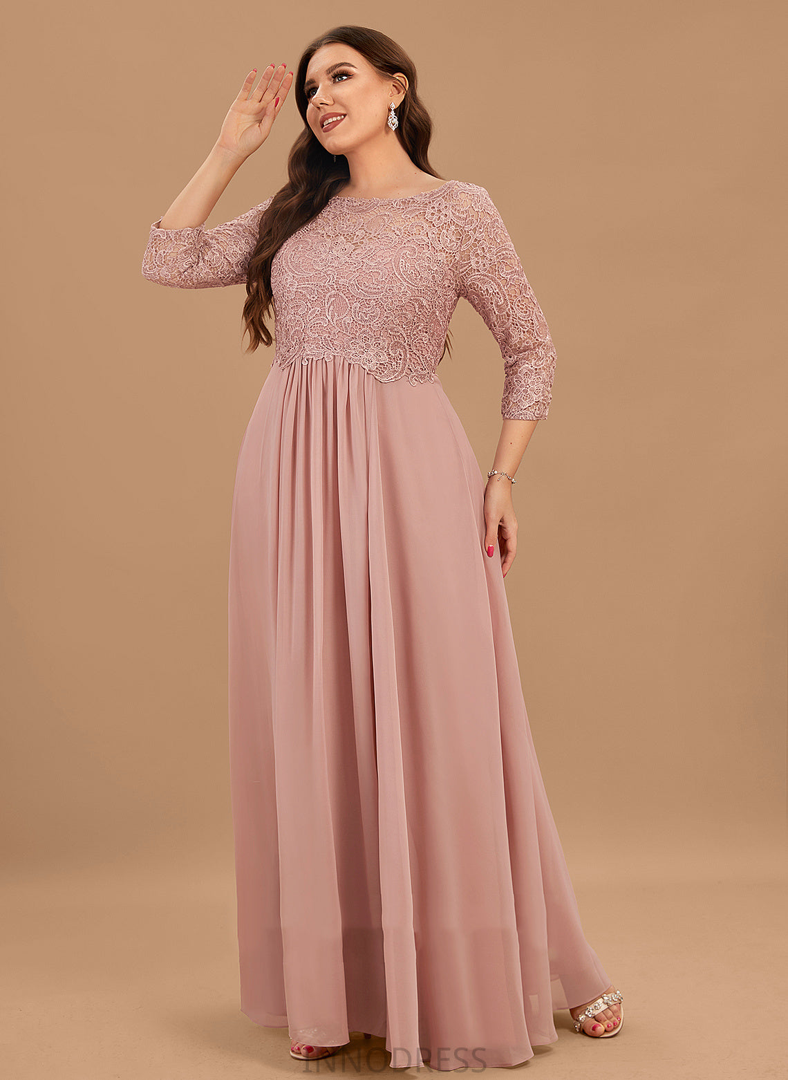 A-Line Silhouette ScoopNeck Floor-Length Fabric Length Neckline SplitFront Embellishment Rylie Floor Length Natural Waist Bridesmaid Dresses