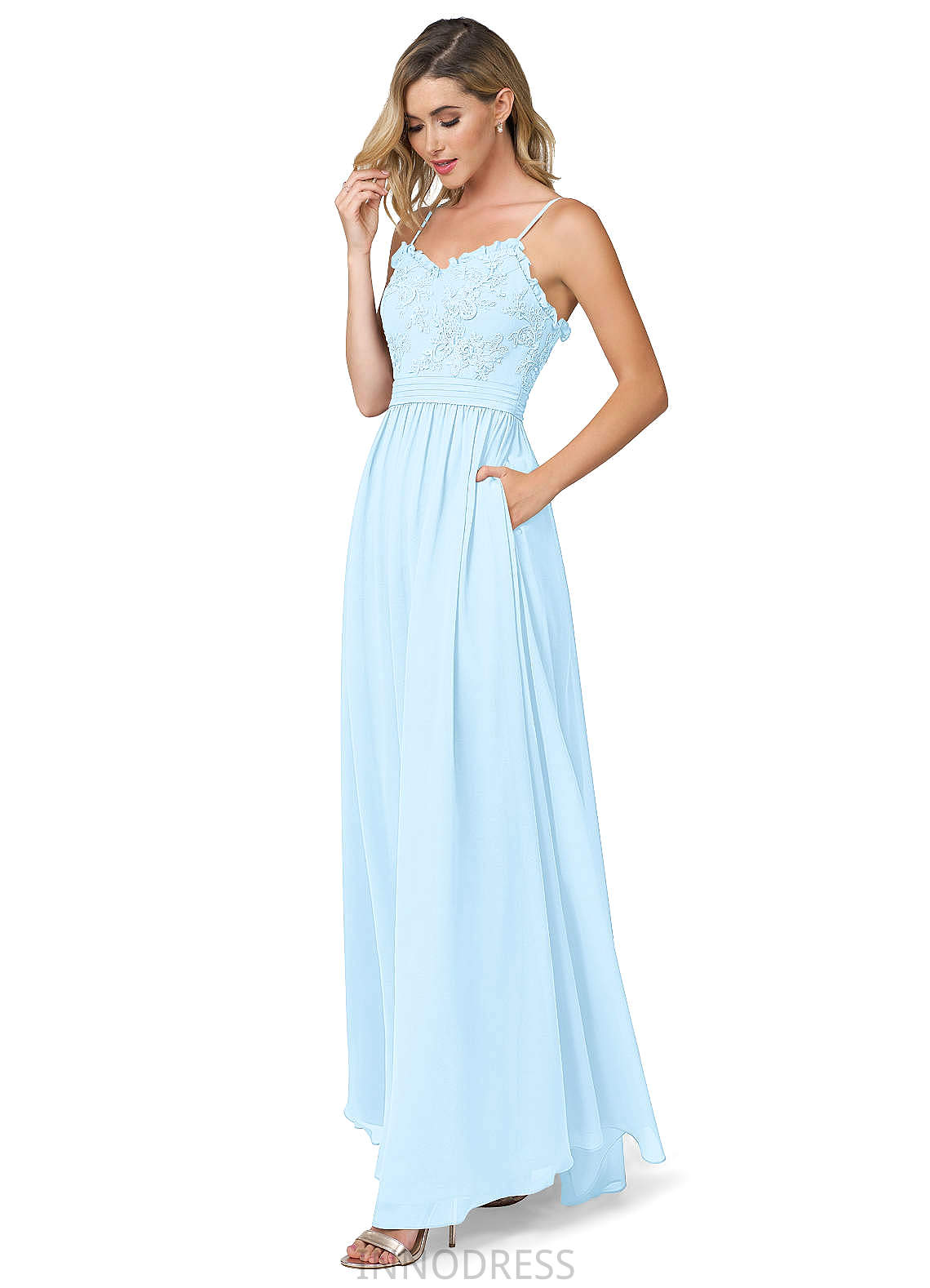 Cristina Trumpet/Mermaid Sleeveless Spandex One Shoulder Floor Length Natural Waist Bridesmaid Dresses