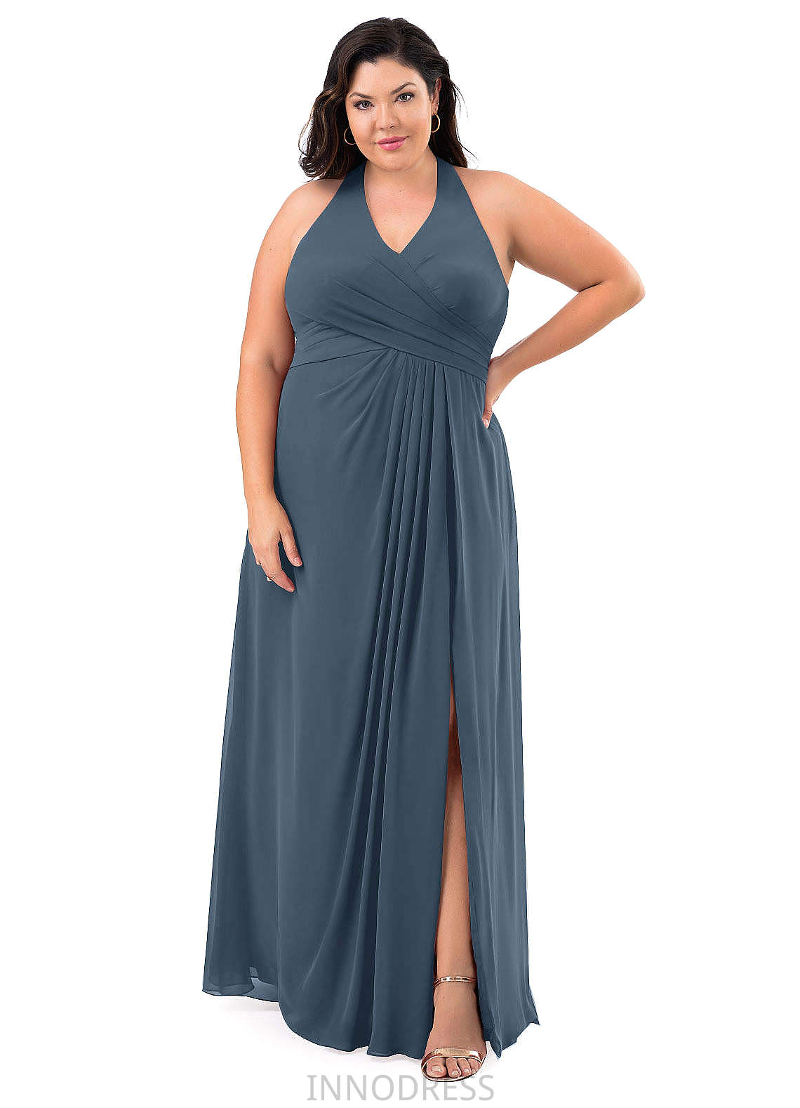 Vanessa Natural Waist Sleeveless Floor Length A-Line/Princess Spaghetti Staps Bridesmaid Dresses