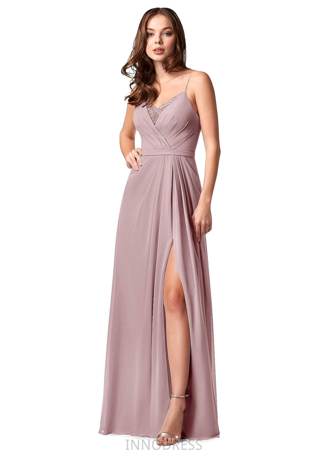 Crystal Floor Length Short Sleeves A-Line/Princess V-Neck Natural Waist Bridesmaid Dresses