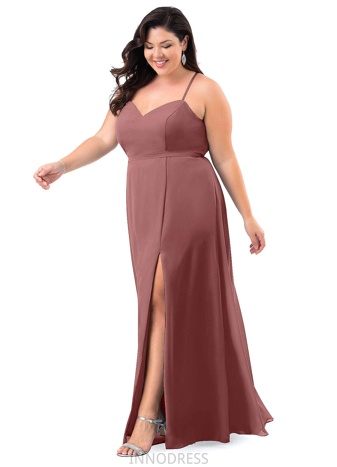 Virginia A-Line/Princess Spaghetti Staps Natural Waist Sleeveless Floor Length Bridesmaid Dresses