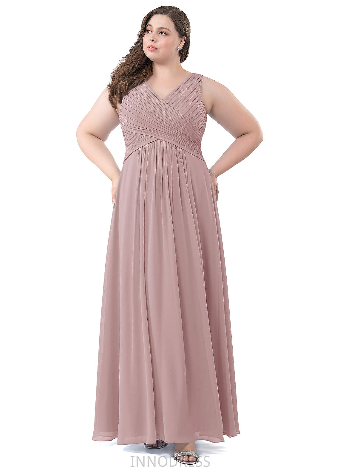 Carolyn A-Line/Princess Scoop Floor Length Sleeveless Natural Waist Bridesmaid Dresses