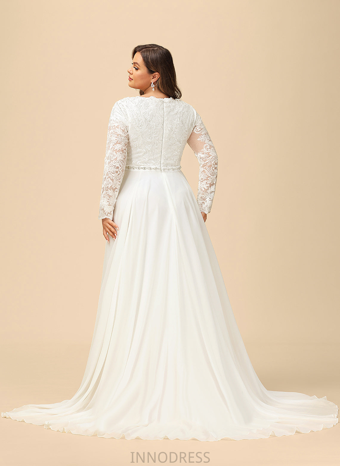 Wedding Dresses Dress Court Chiffon A-Line Wedding Train Taniyah With Beading Lace