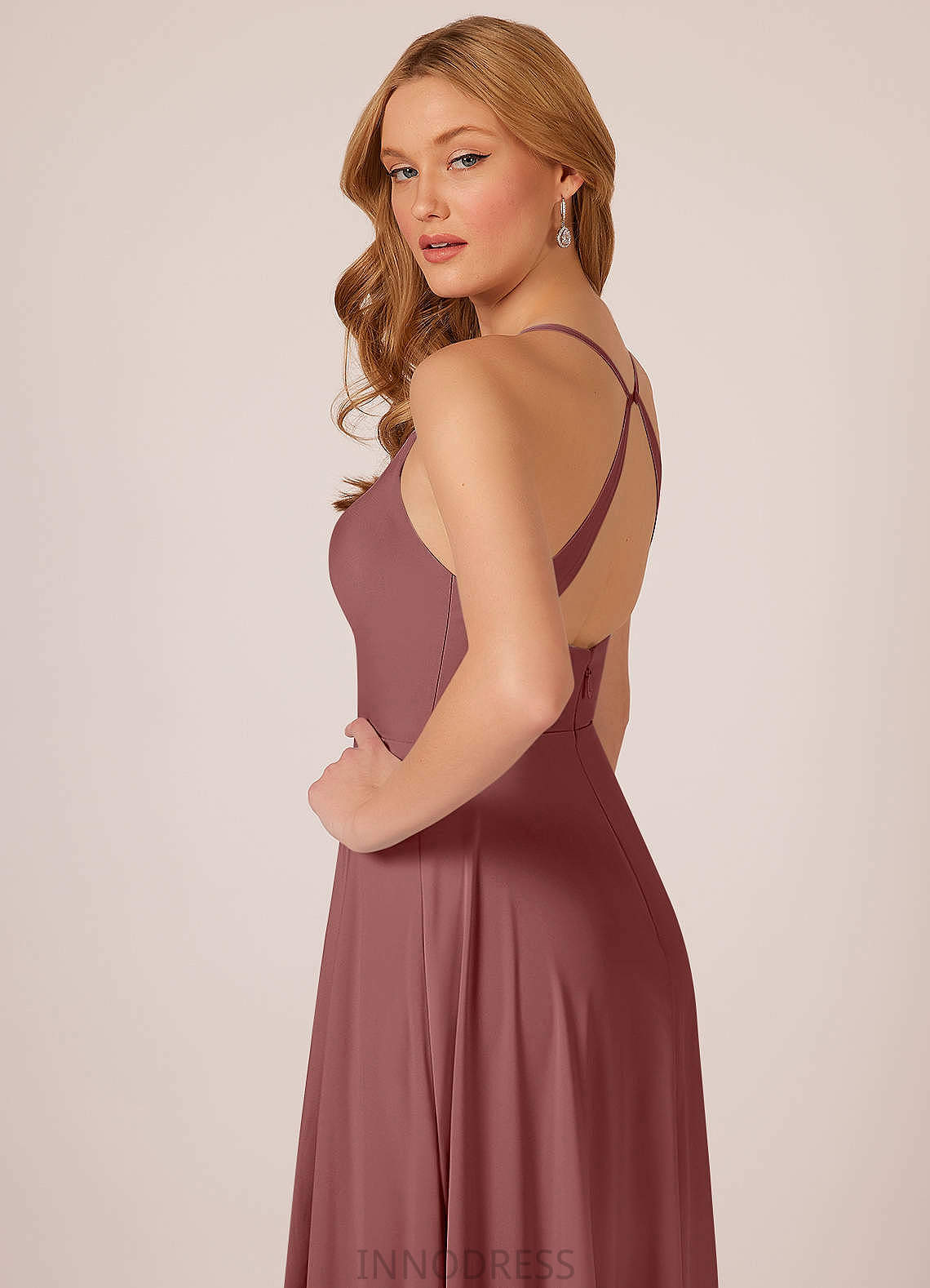 Siena Sleeveless High Low A-Line/Princess Natural Waist V-Neck Bridesmaid Dresses