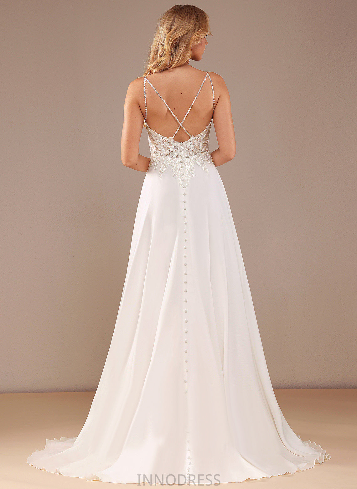 Feather Train Pockets Pearl Wedding Dresses Wedding Dress Lace A-Line Sequins V-neck Lace Court Beading With Chiffon