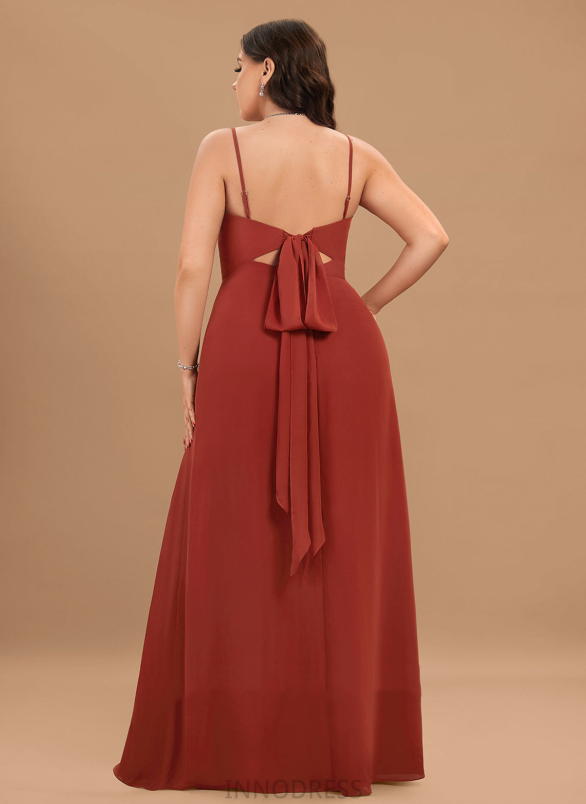 Silhouette Embellishment Floor-Length Fabric Sheath/Column Length SplitFront SquareNeckline Neckline Karen A-Line/Princess Natural Waist Bridesmaid Dresses