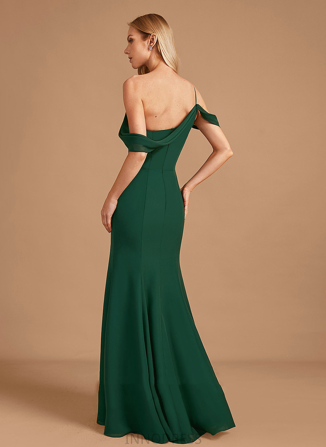 Silhouette Embellishment Neckline Trumpet/Mermaid Length One-Shoulder Floor-Length Fabric SplitFront Deborah Scoop A-Line/Princess Bridesmaid Dresses