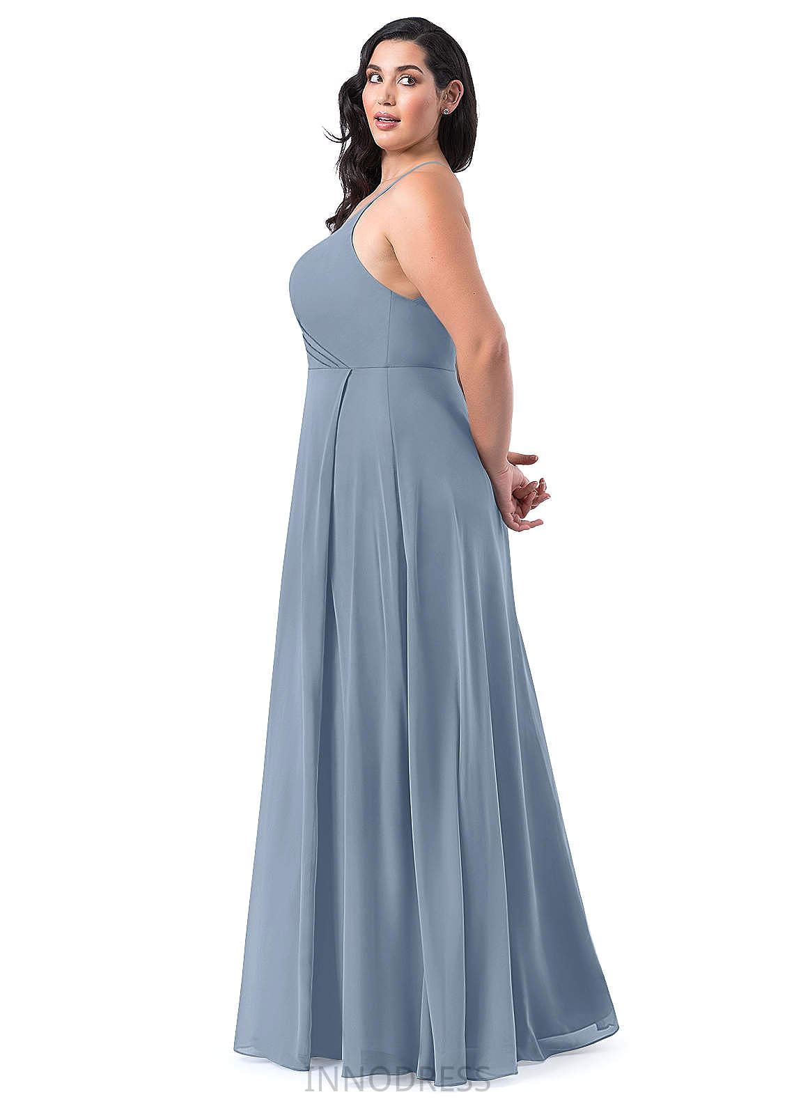 Allyson Natural Waist Sheath/Column Sleeveless High Low Spaghetti Staps Bridesmaid Dresses