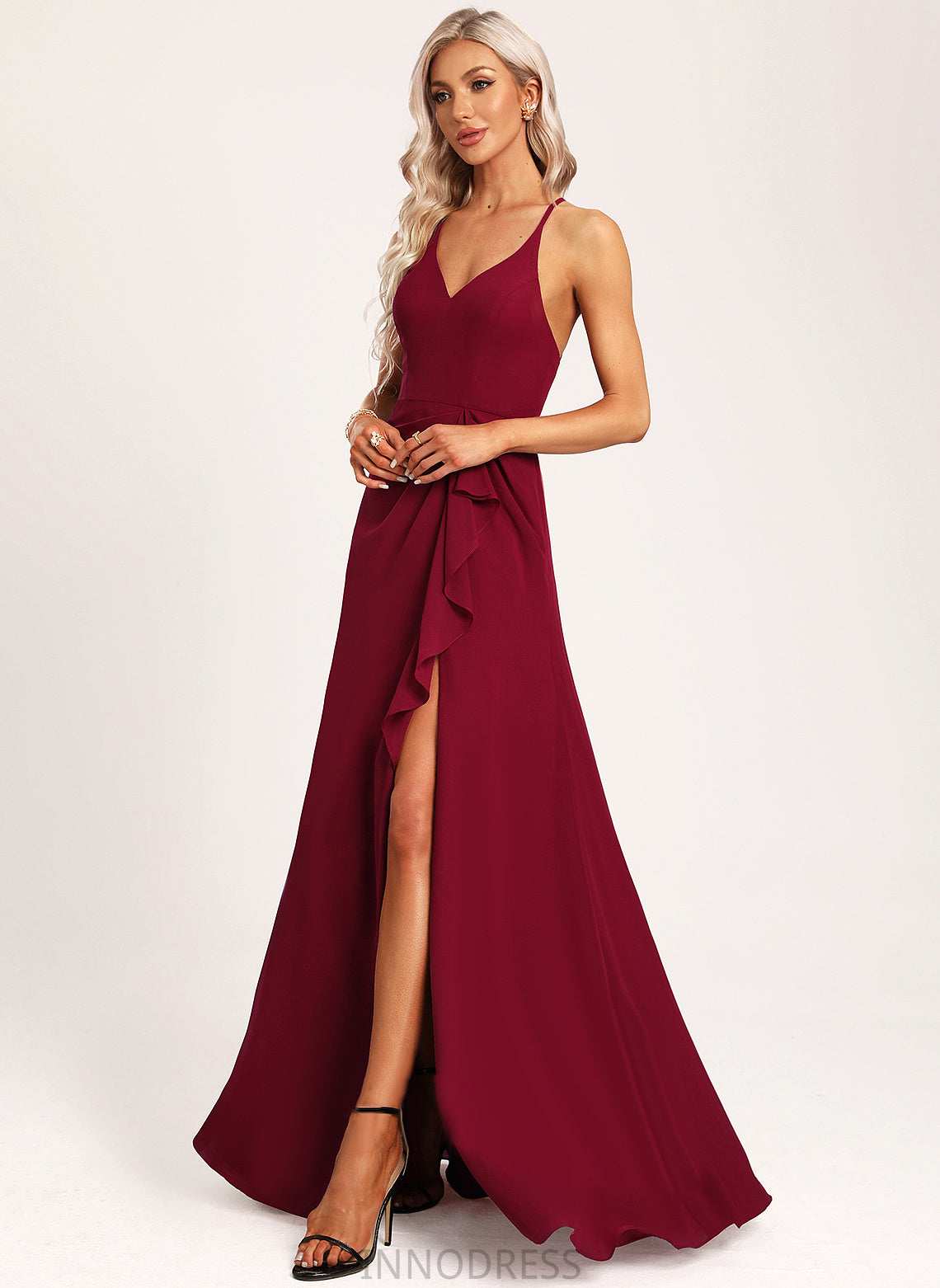 Fabric V-neck Neckline Straps&Sleeves Floor-Length Length Silhouette A-Line Hailey Bridesmaid Dresses