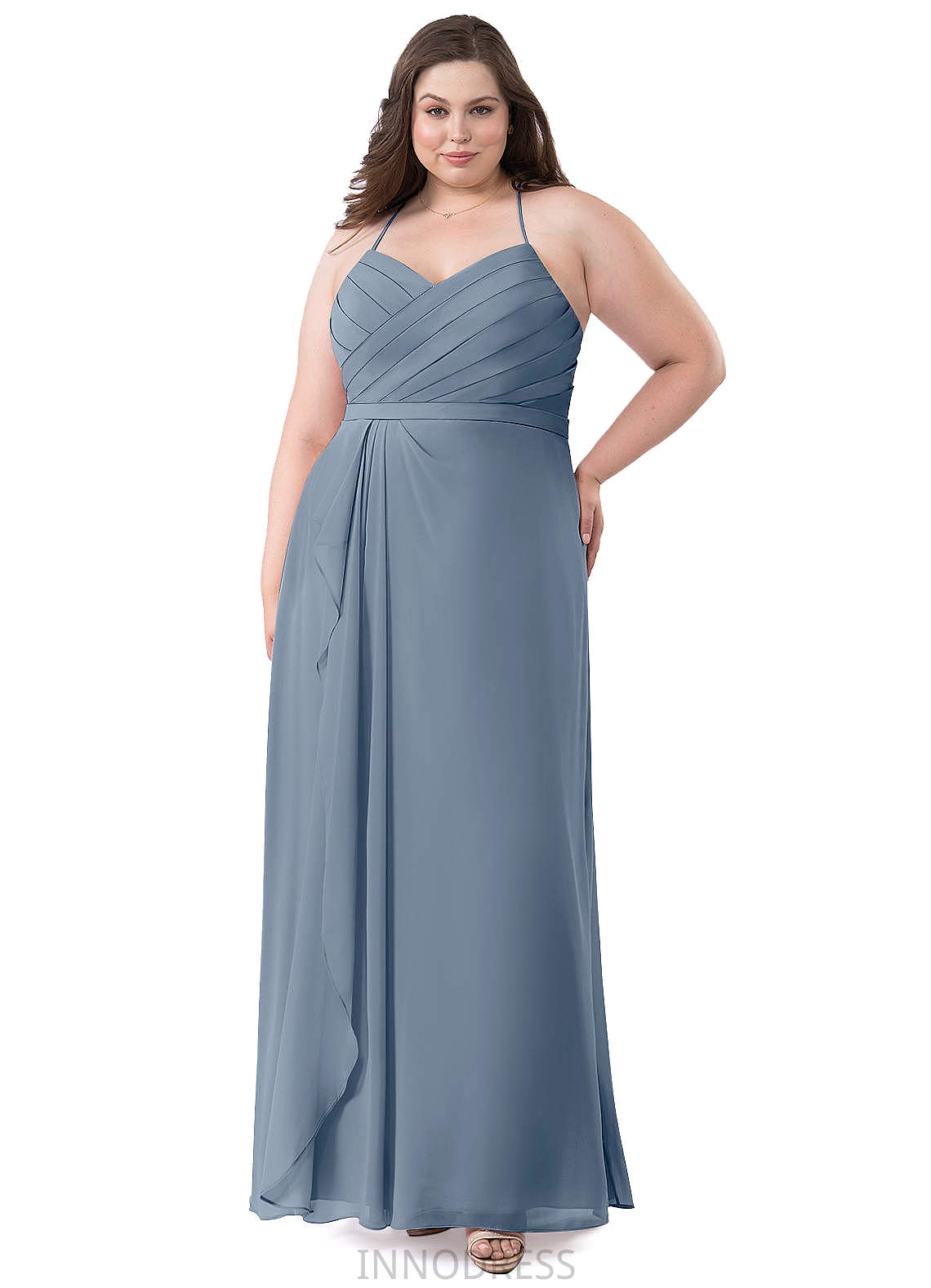 Helen Sleeveless V-Neck A-Line/Princess Floor Length Natural Waist Bridesmaid Dresses