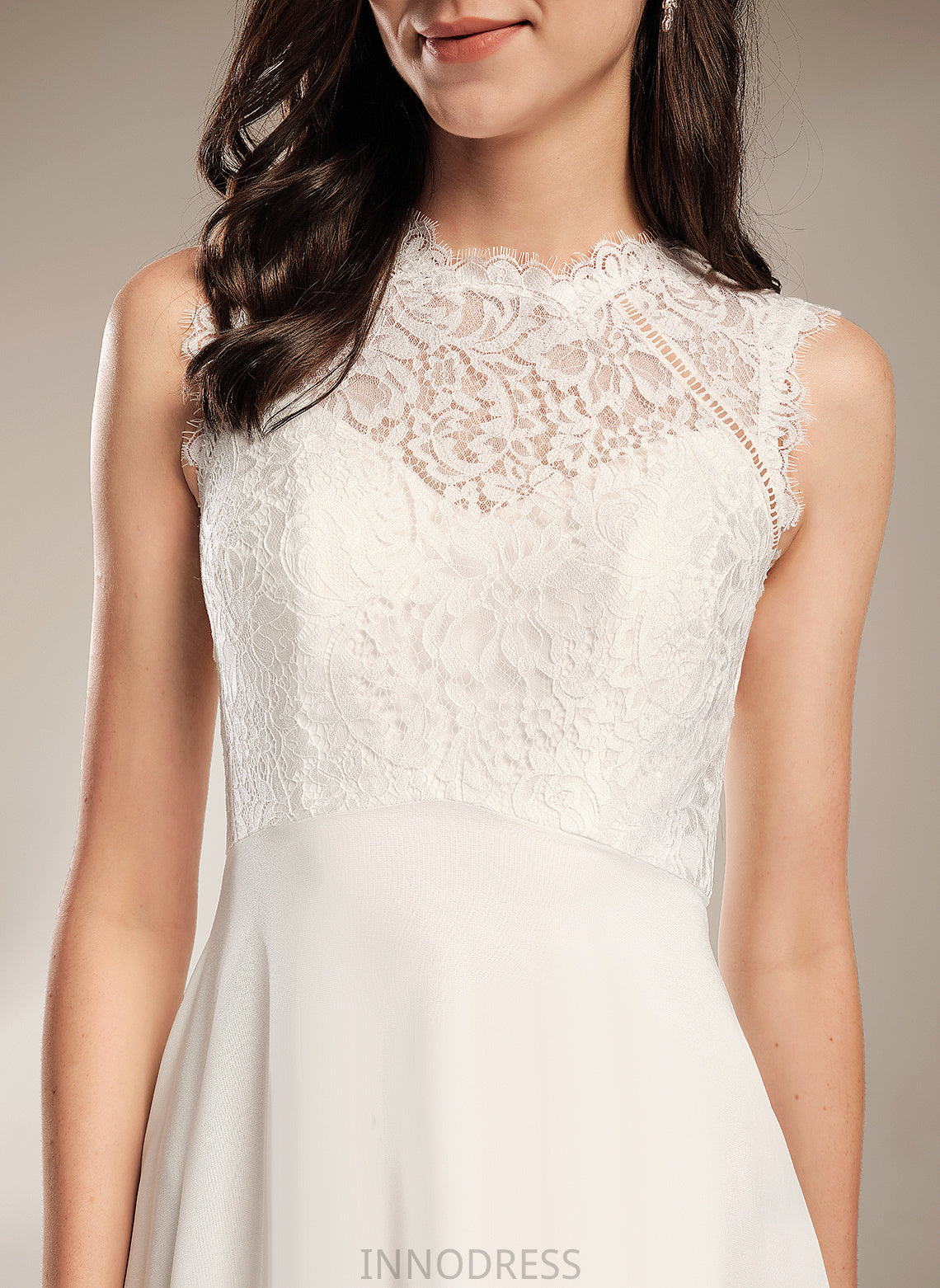 Lace Scoop Penny Dress Wedding Dresses Wedding Floor-Length A-Line Chiffon