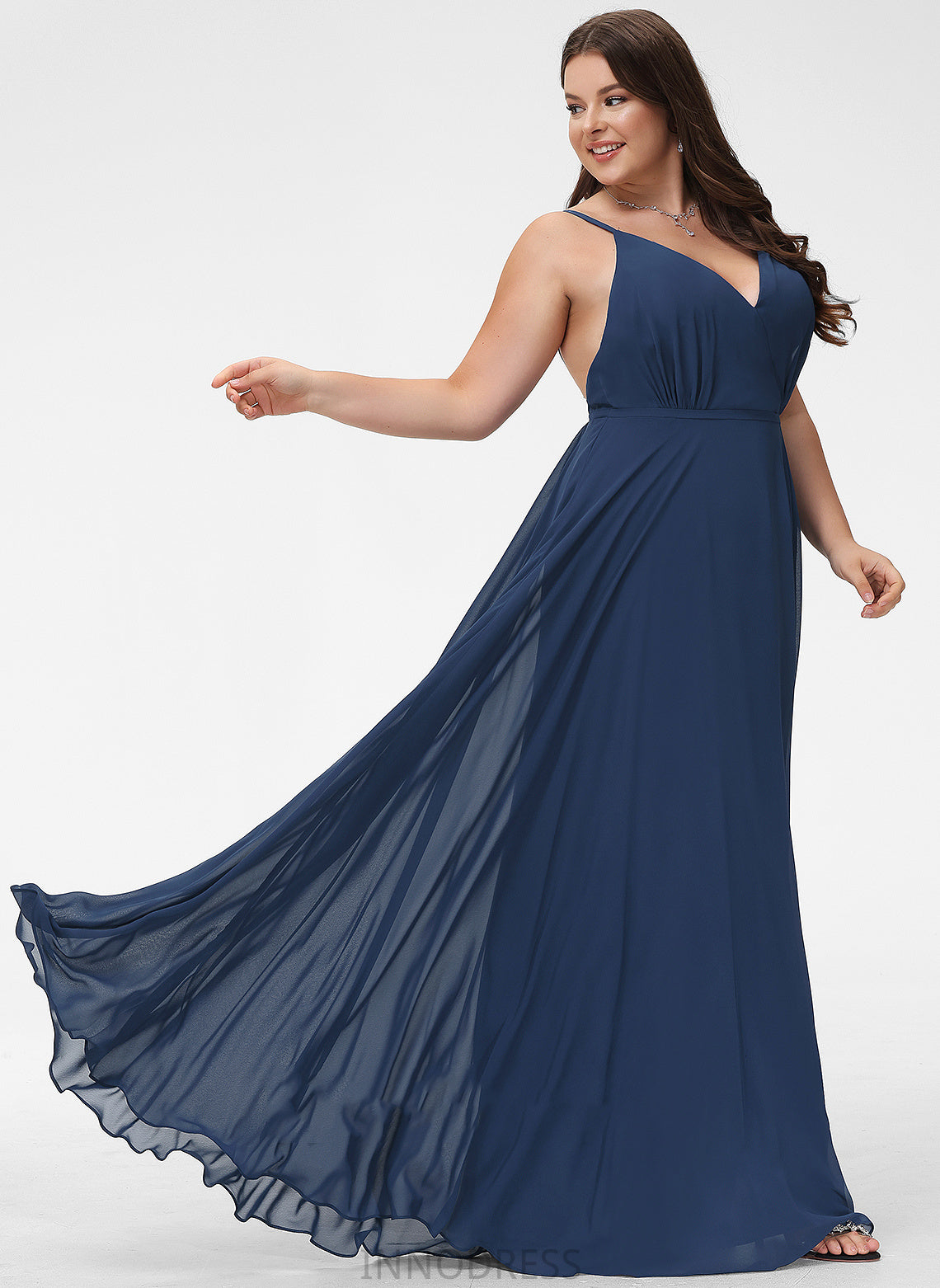 Fabric Floor-Length V-neck Straps&Sleeves Silhouette Length A-Line Neckline Ashlyn Bridesmaid Dresses