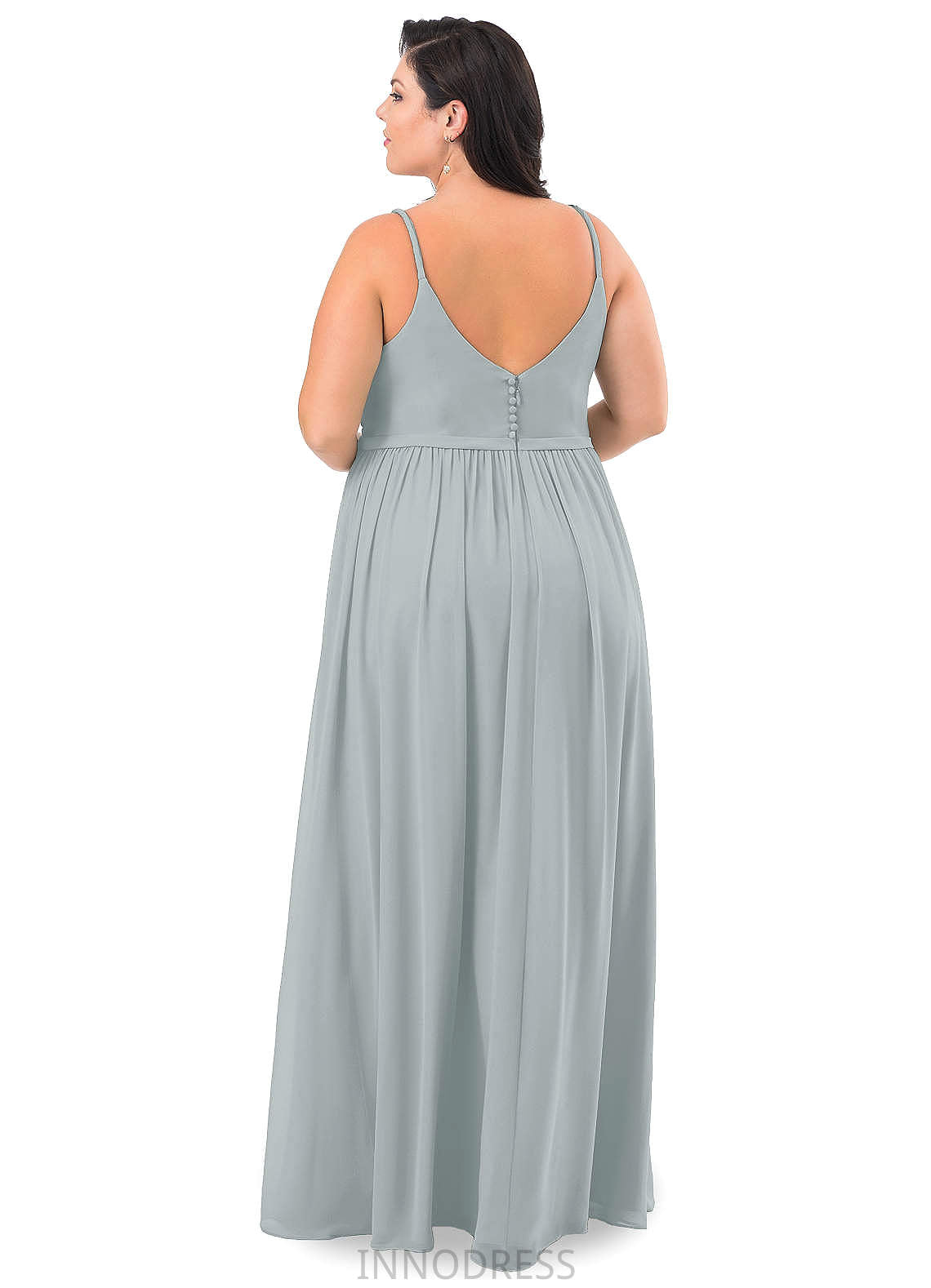 Molly Natural Waist A-Line/Princess Floor Length V-Neck Sleeveless Bridesmaid Dresses