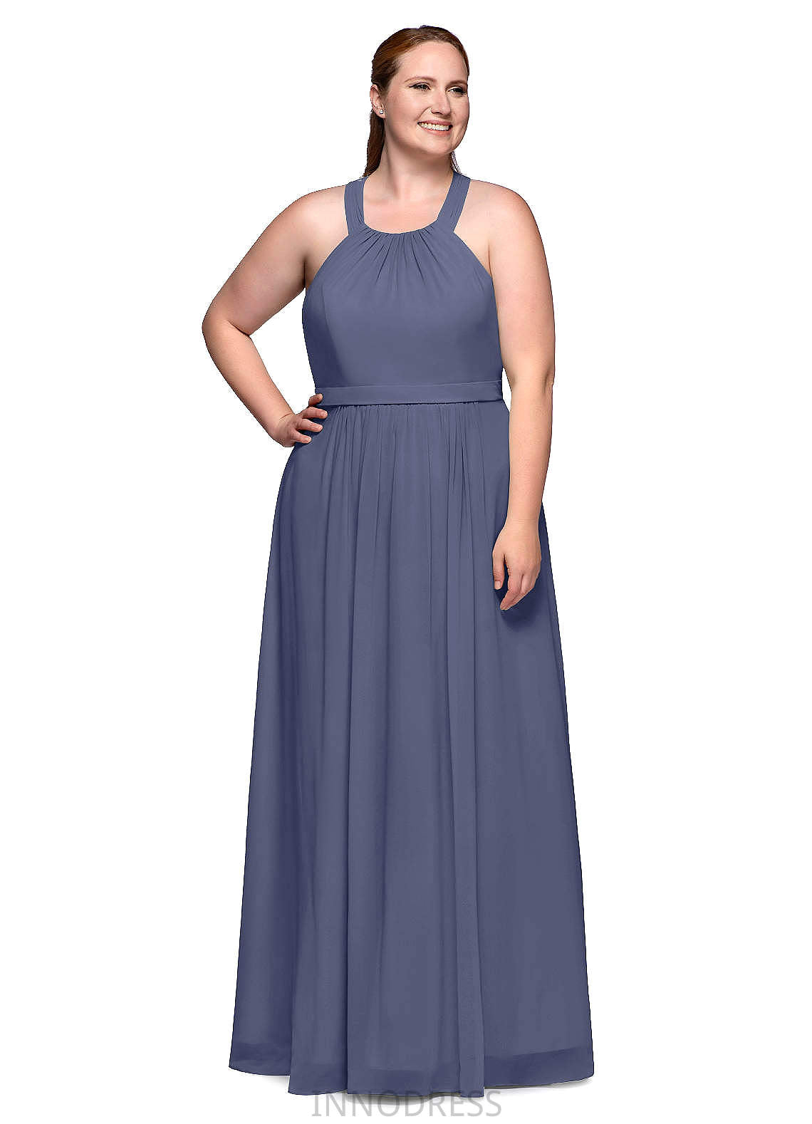 Laney Sleeveless Spandex Sweep-Brush Train Spaghetti Staps Natural Waist Trumpet/Mermaid Bridesmaid Dresses