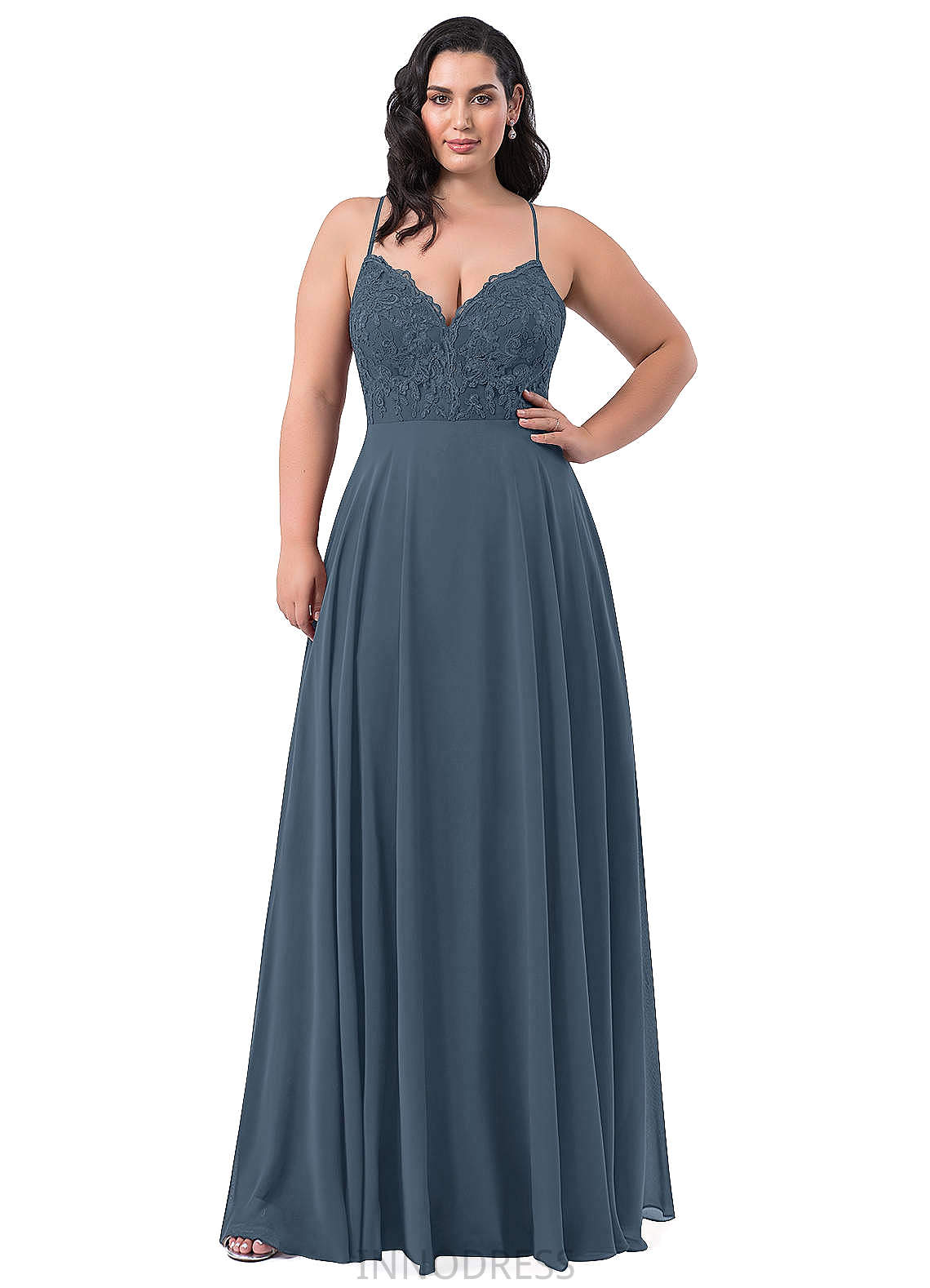 Jill Natural Waist A-Line/Princess Sleeveless Floor Length Straps Bridesmaid Dresses