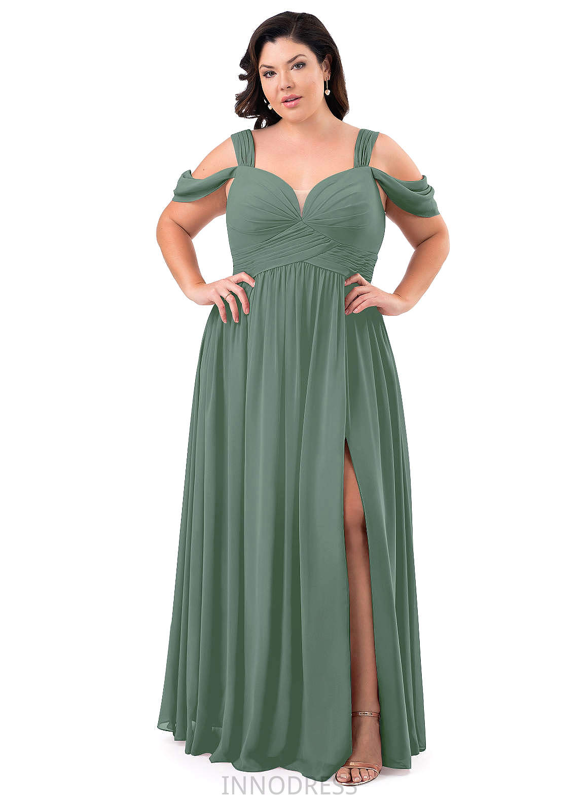 Anne Natural Waist Sleeveless Scoop Floor Length A-Line/Princess Bridesmaid Dresses