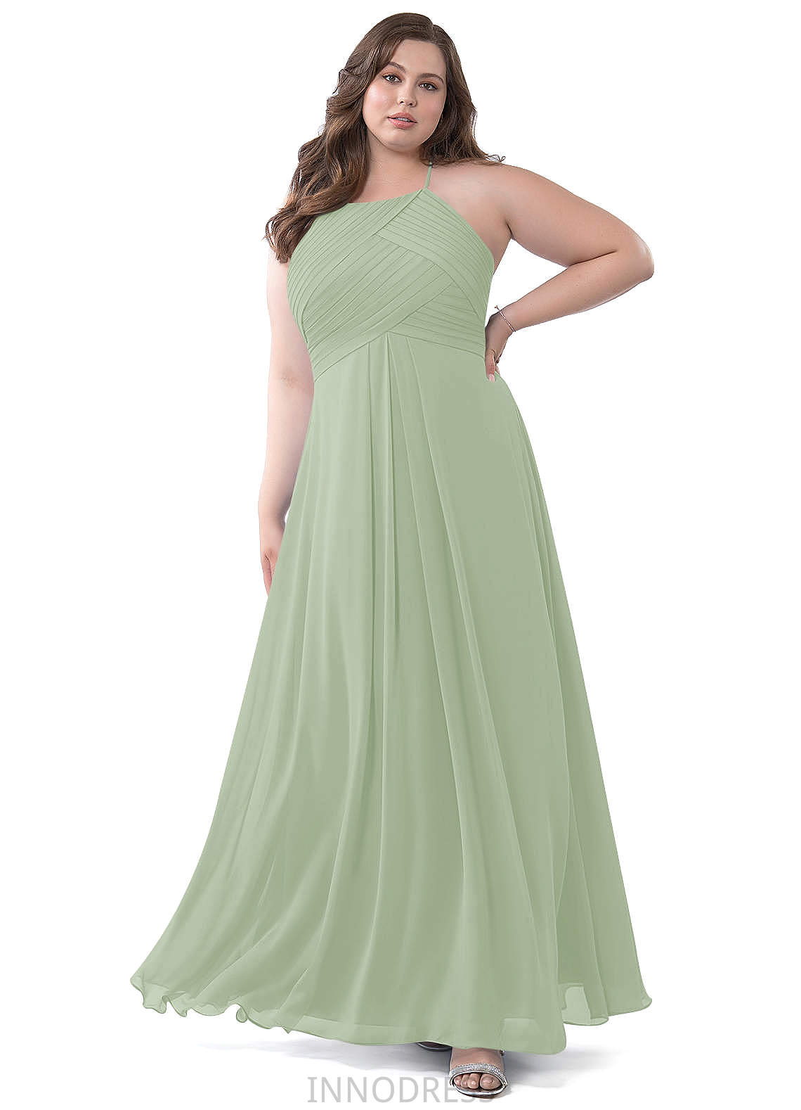 Lucile Sleeveless Scoop Natural Waist Floor Length Bridesmaid Dresses