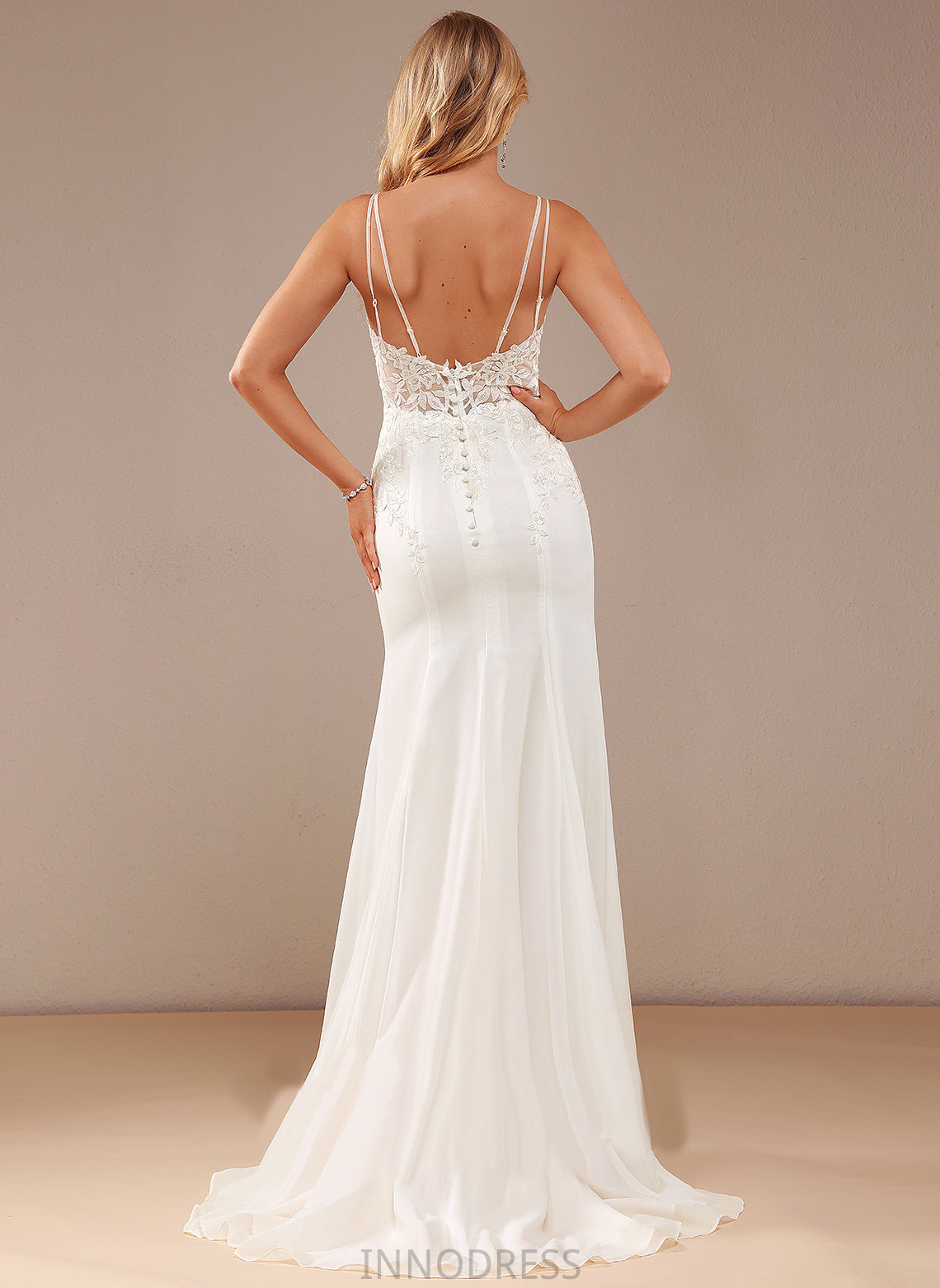 With Lace Chiffon Wedding Dresses Dress Lace Wedding Court Trumpet/Mermaid Beading Train Aleah V-neck