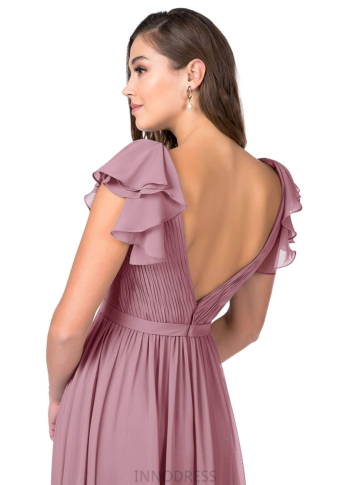 Gabriela One Shoulder Natural Waist A-Line/Princess Sleeveless Knee Length Bridesmaid Dresses