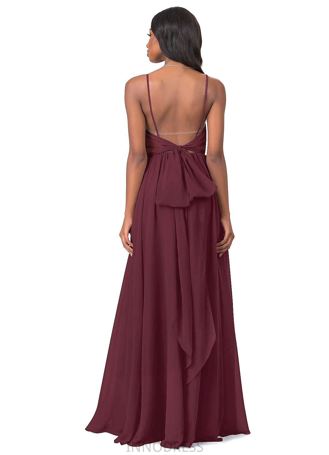 Talia Floor Length Natural Waist Sleeveless V-Neck Bridesmaid Dresses