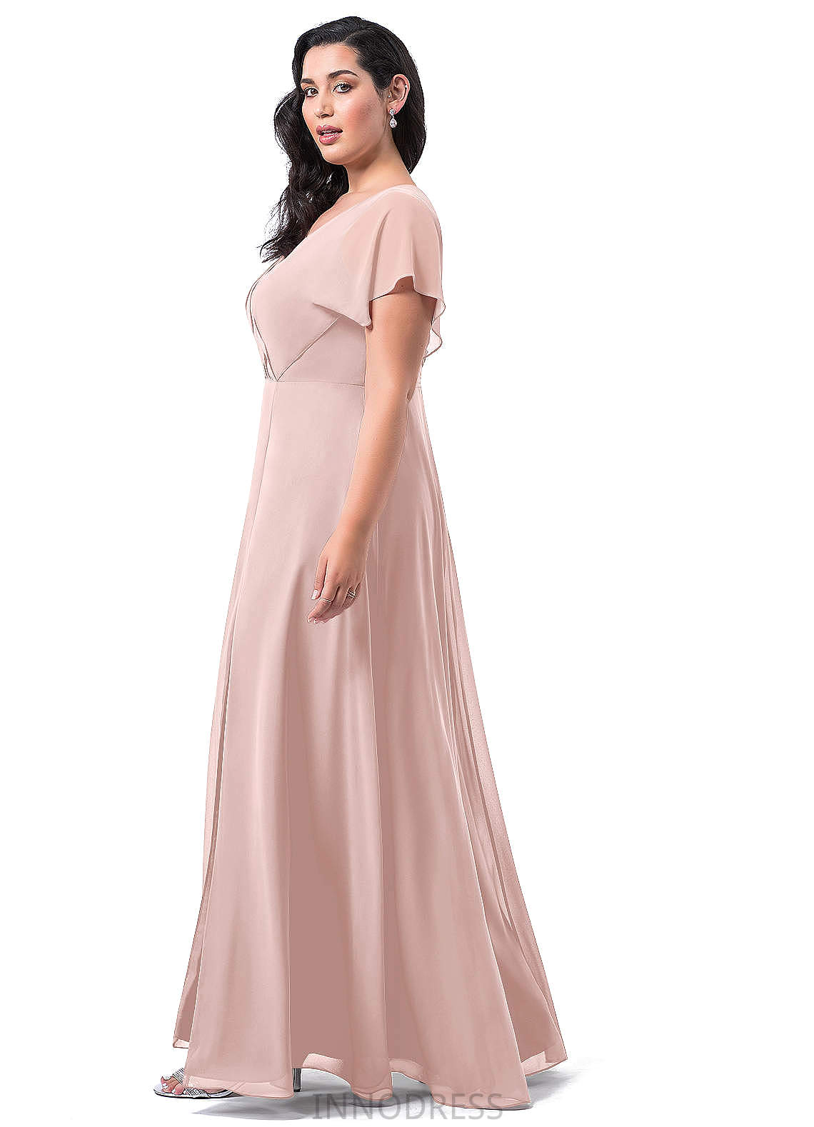 Casey Trumpet/Mermaid Sleeveless Natural Waist Floor Length Spaghetti Staps Bridesmaid Dresses