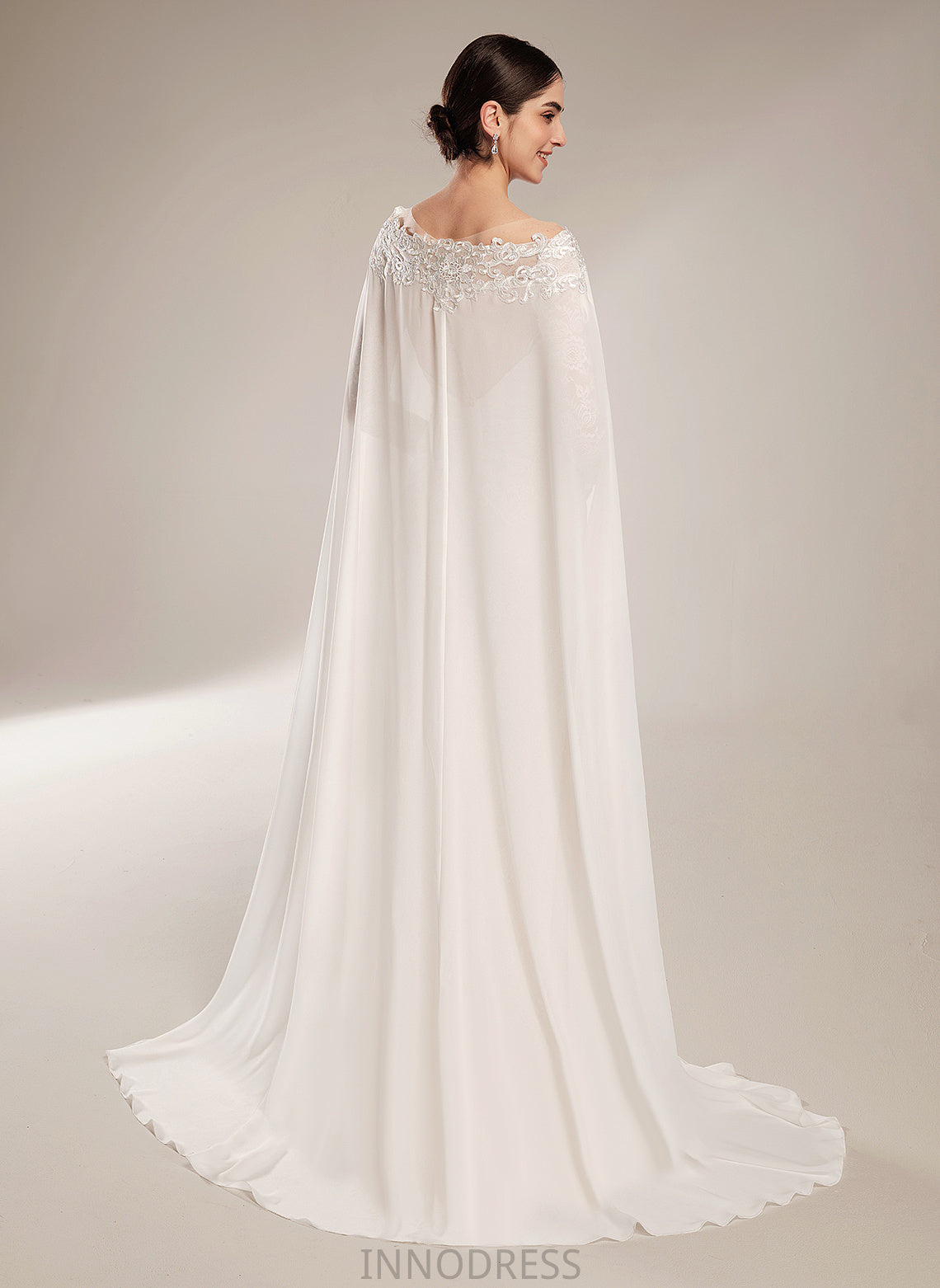 Trumpet/Mermaid Beading Dress With Wedding Dresses Wedding Chiffon Illusion Lace Court Train Allison