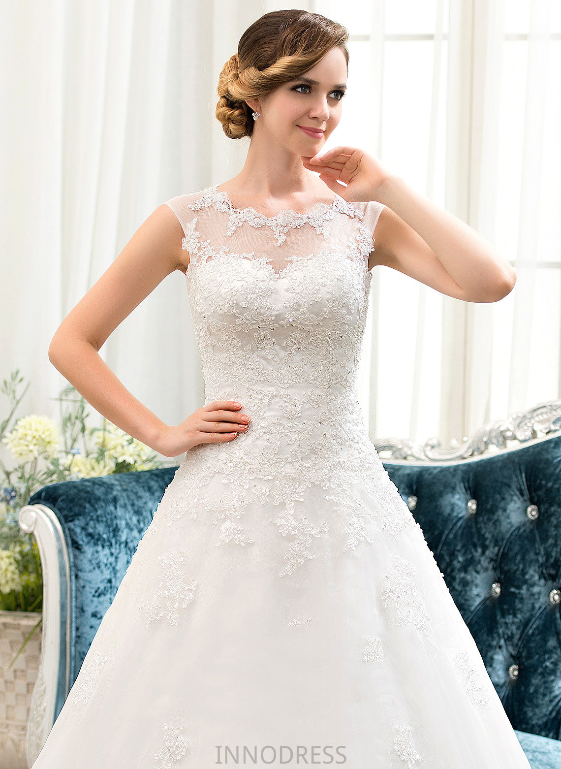 Sequins Wedding Wedding Dresses Dress Rosalind Illusion Sweep Lace With Ball-Gown/Princess Tulle Train Beading Organza