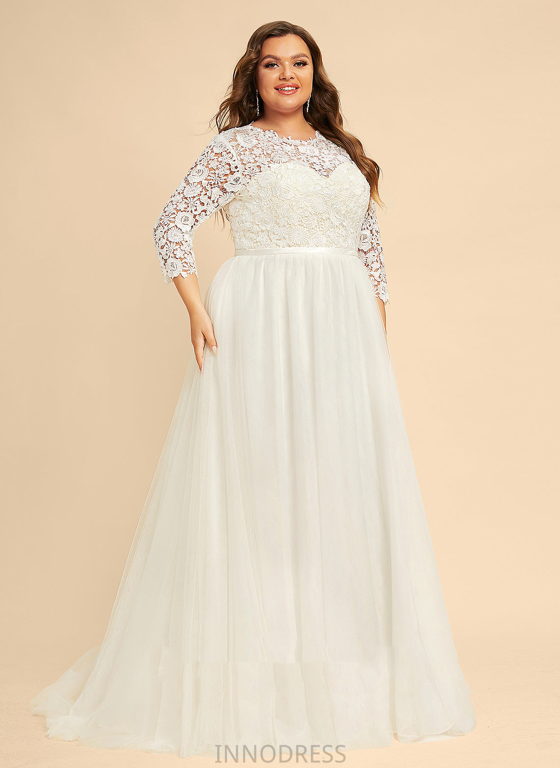 Sheila Dress Sweep Wedding Dresses Wedding Lace A-Line Train Tulle